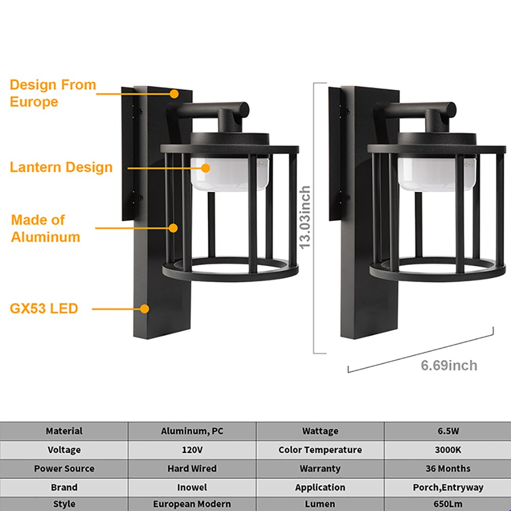 Boeka Arcturus 13-in H Black Dark Sky Integrated LED Outdoor Wall Light ...