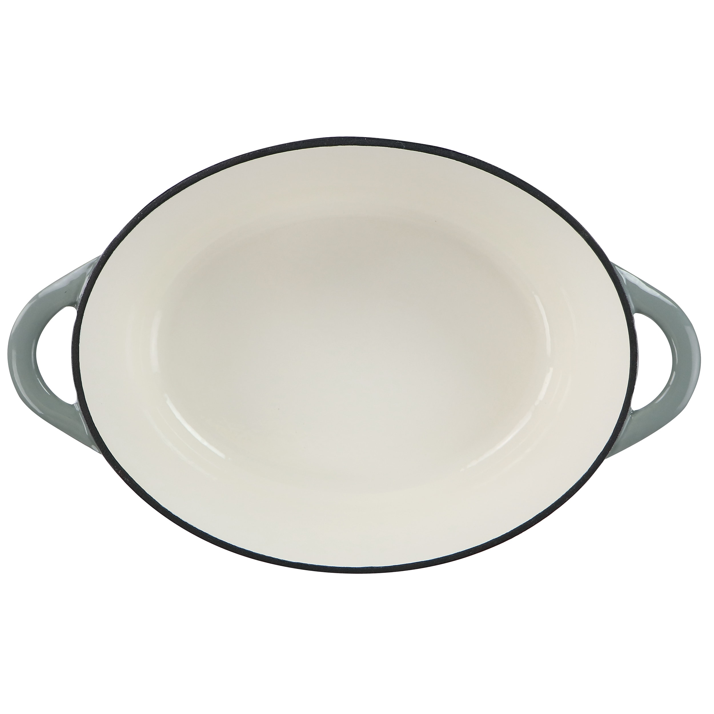 Gray 7-Quart Oval Enameled Cast Iron Casserole Dish