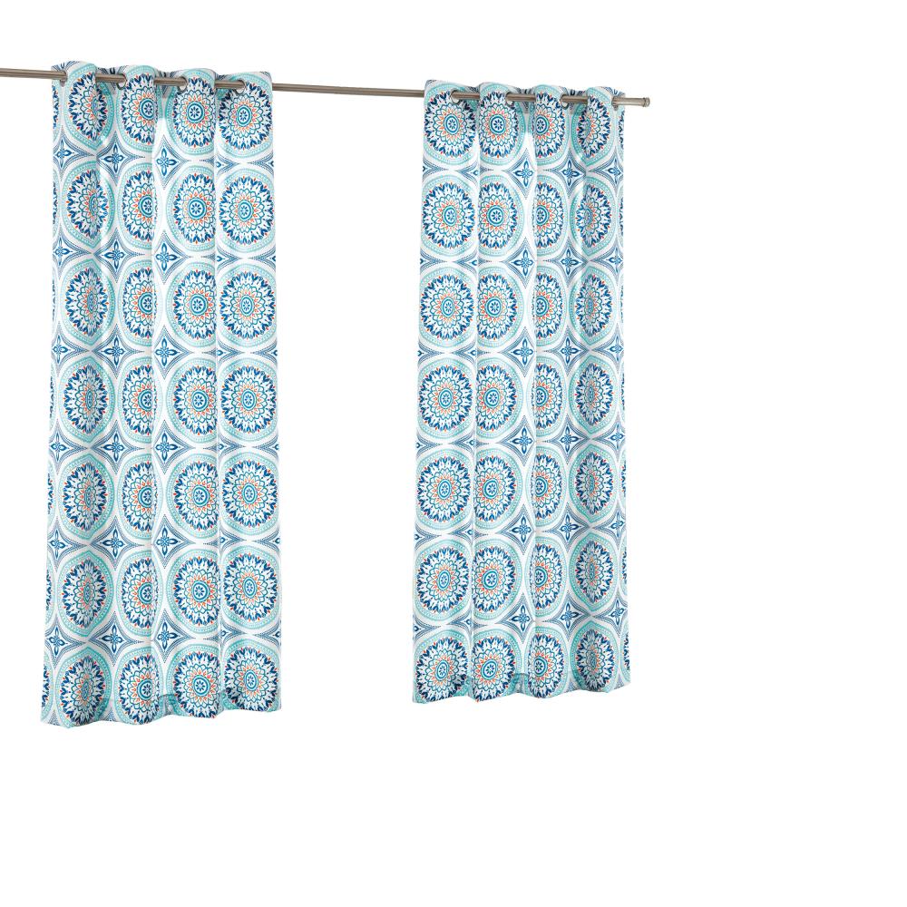 PARASOL 15934052095AQU 95-in Aqua Polyester Light Filtering Grommet Single Curtain Panel