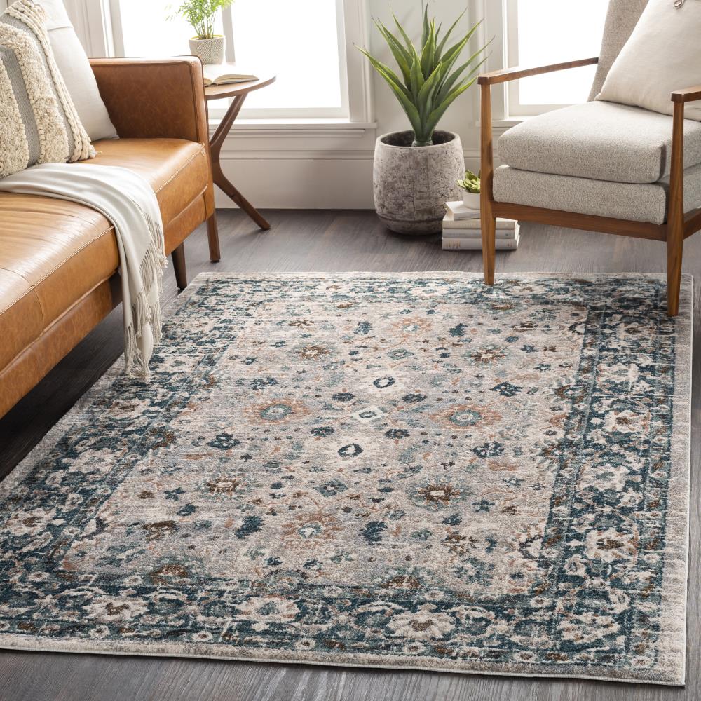 Surya Soft Touch 8 x 10 Grey Medallion Oriental Area Rug at Lowes.com