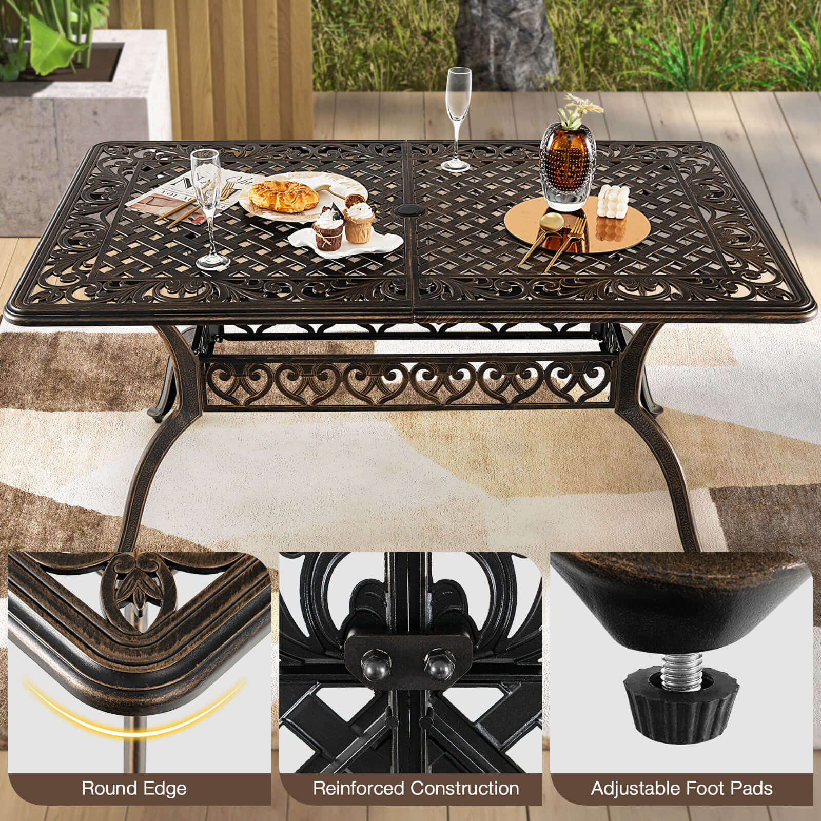 WELLFOR TDG10935CP Patio-Tables - View #8