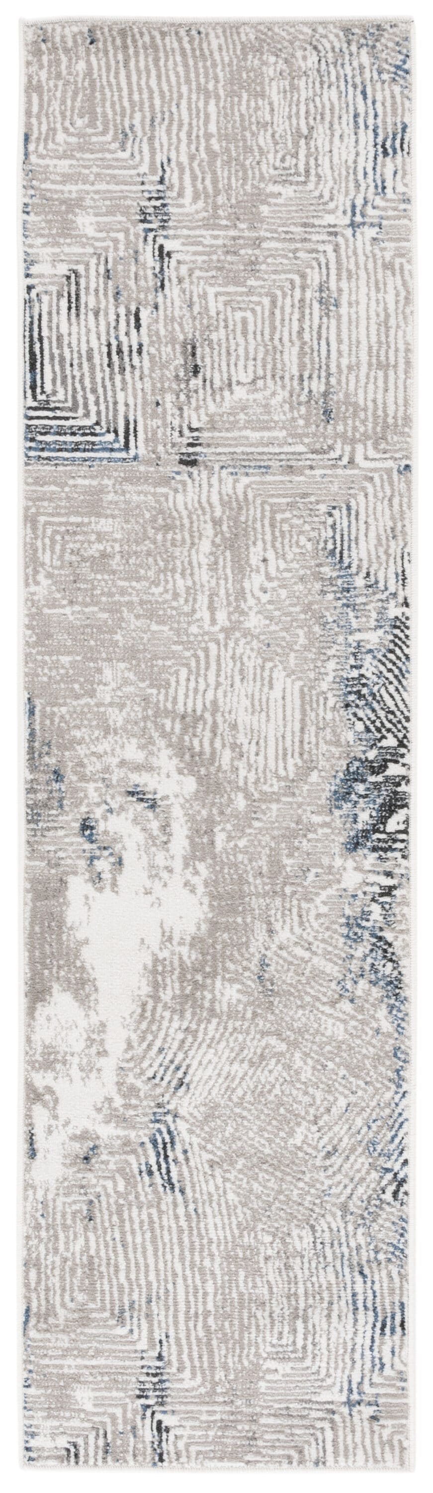 Pyramid 249A Ivory Grey/Navy 2 X 8 Runner Rug