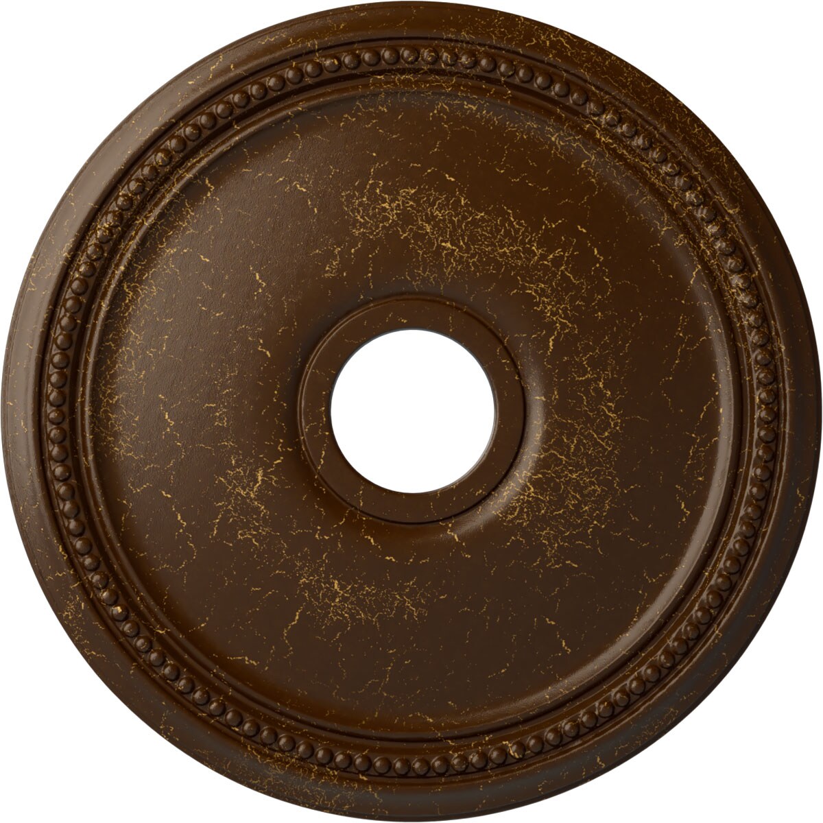 Ekena Millwork CM18DIRBC Diane 18-in W x 18-in L Painted Root Beer Crackle Polyurethane Whole Ceiling Medallion
