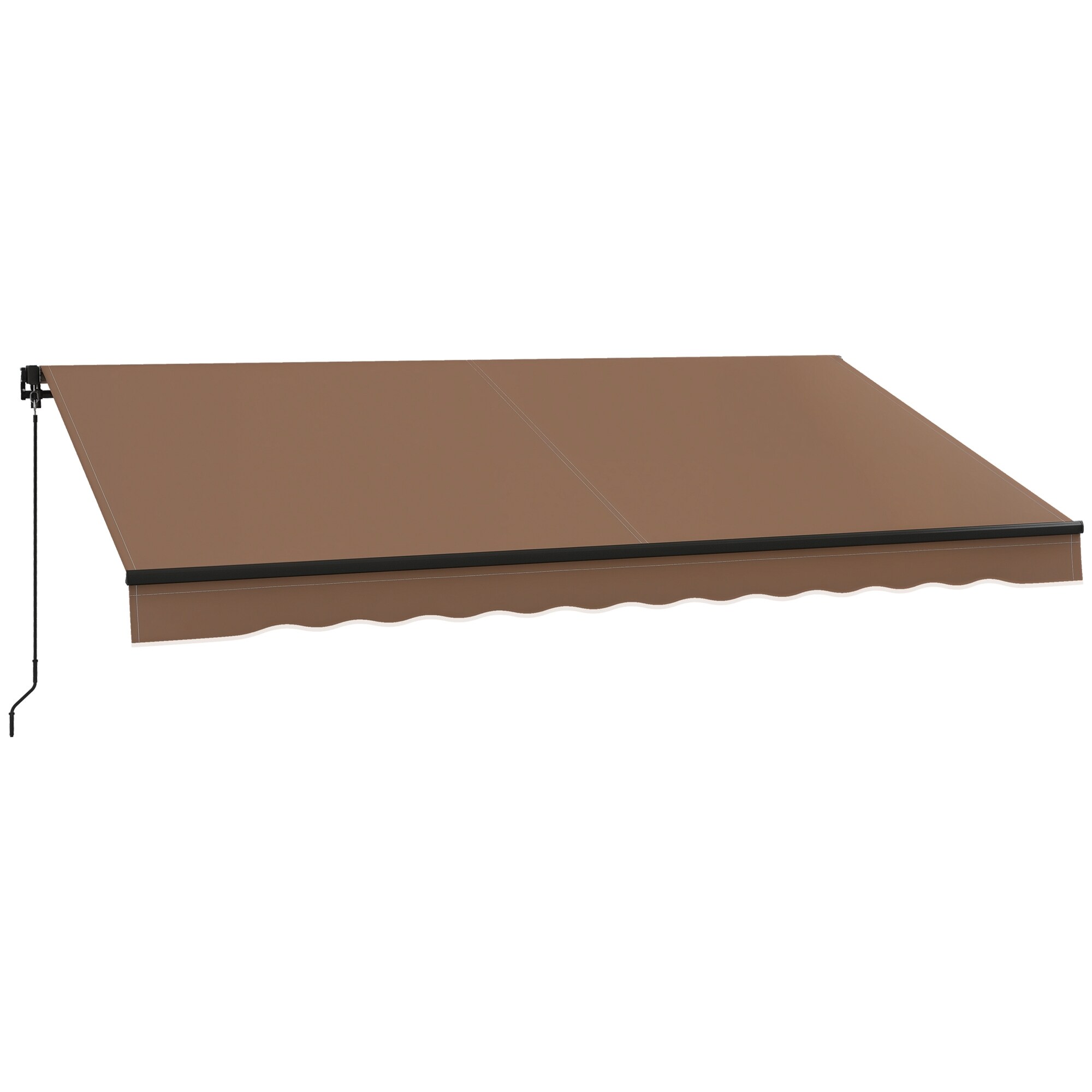 Outsunny 840-264V05CF 12' x 10' Retractable Awning Sunshade Shelter with Manual Crank Handle Coffee