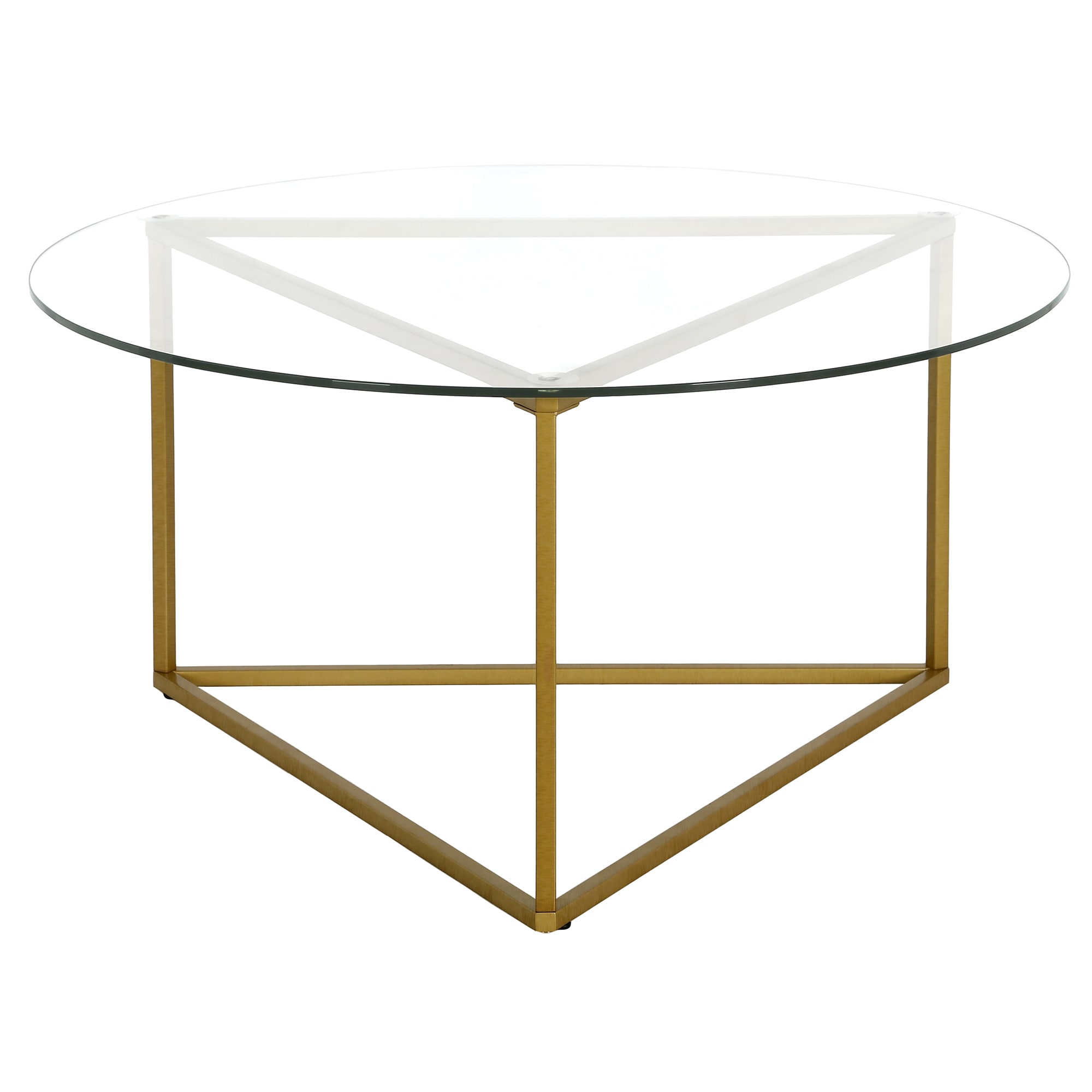 Hailey Home CT1209 Jenson Brass Glass Modern Coffee Table