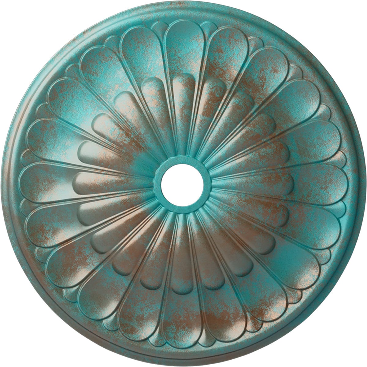 Ekena Millwork CM31GOCGS Gorleen 31.625-in W x 31.625-in L Painted Copper Green Patina Polyurethane Whole Ceiling Medallion