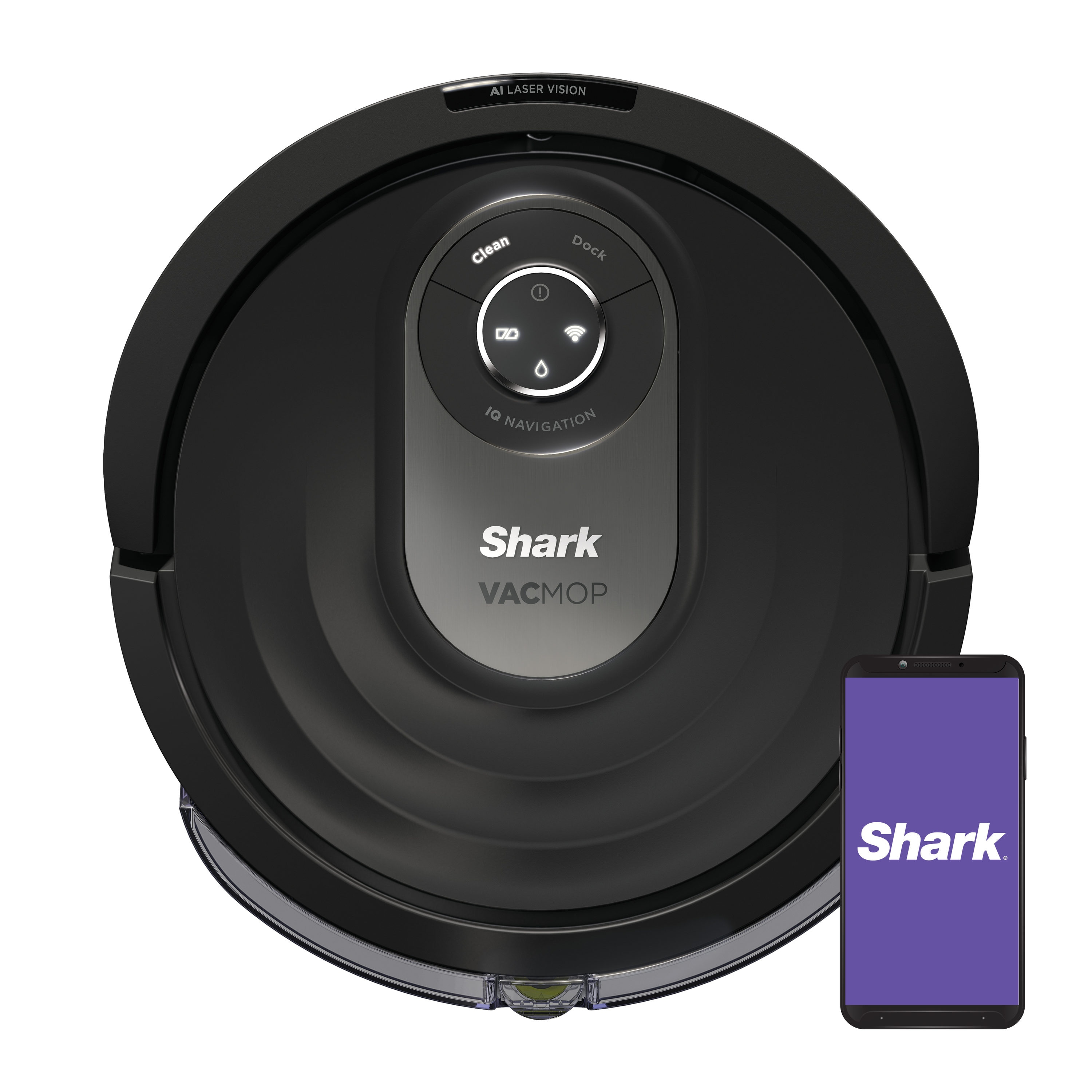 Shark AI Vacuum and Mop with Home Mapping Auto Charging Pet Robotic Vacuum and Mop Self Emptying in the Robotic Vacuums at Lowes.com