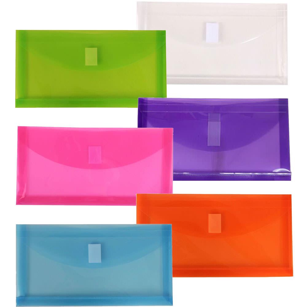 12/Pack Blue #10 Booklet Wallet JAM PAPER Plastic Expansion Envelopes with Hook & Loop Closure 5 1/4 x 10 with 1 Inch Expansion 