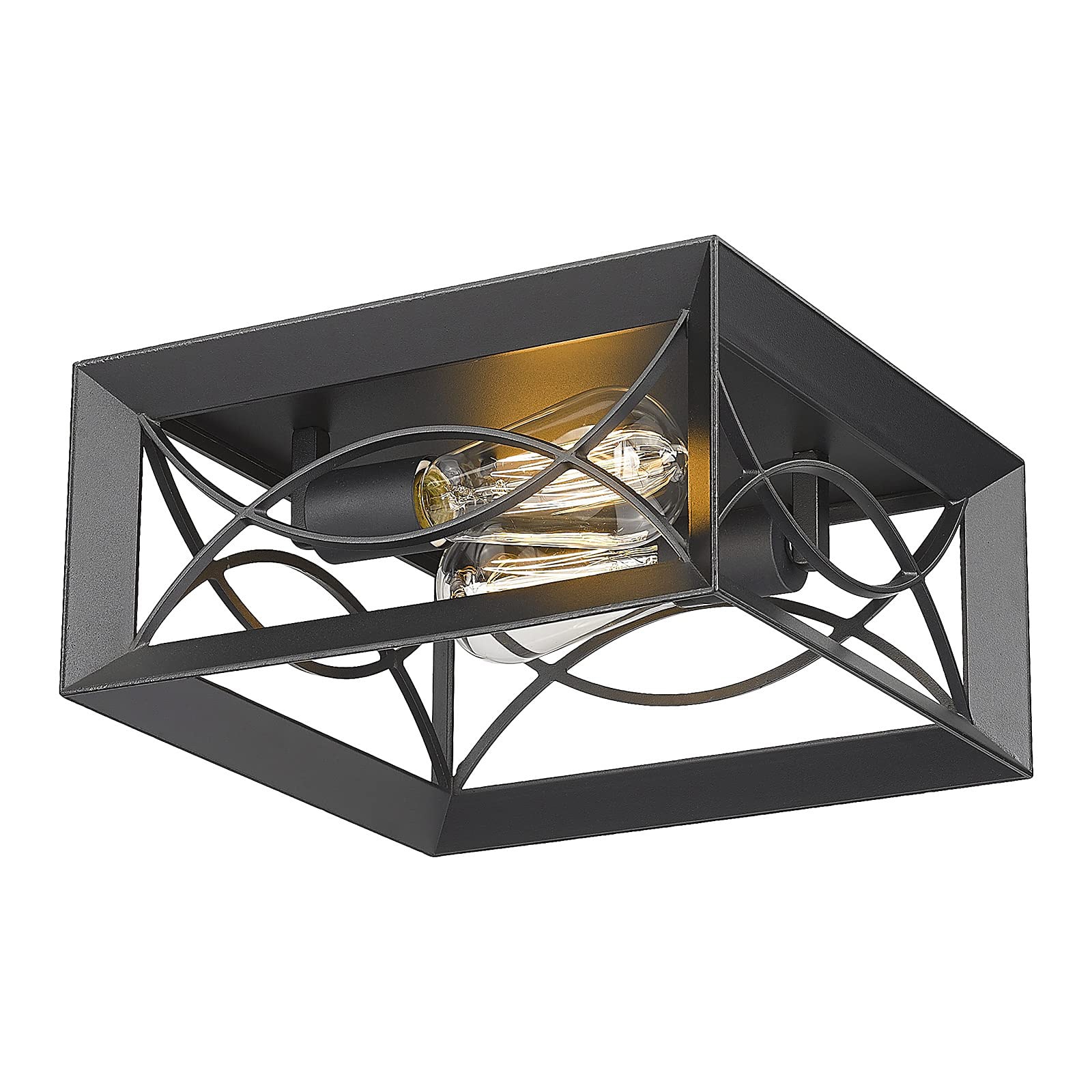 LTMATE LSXE244F BK JAZAVA 2 -Light 11.4-in Matte Black Flush Mount Light