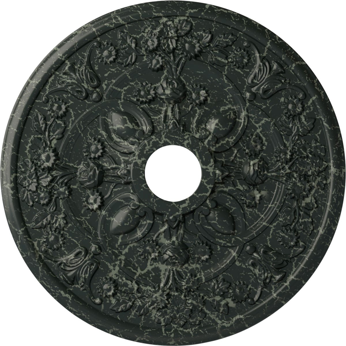 Ekena Millwork CM30ROPTC Rose 30.875-in W x 30.875-in L Painted Turtle Crackle Polyurethane Whole Ceiling Medallion