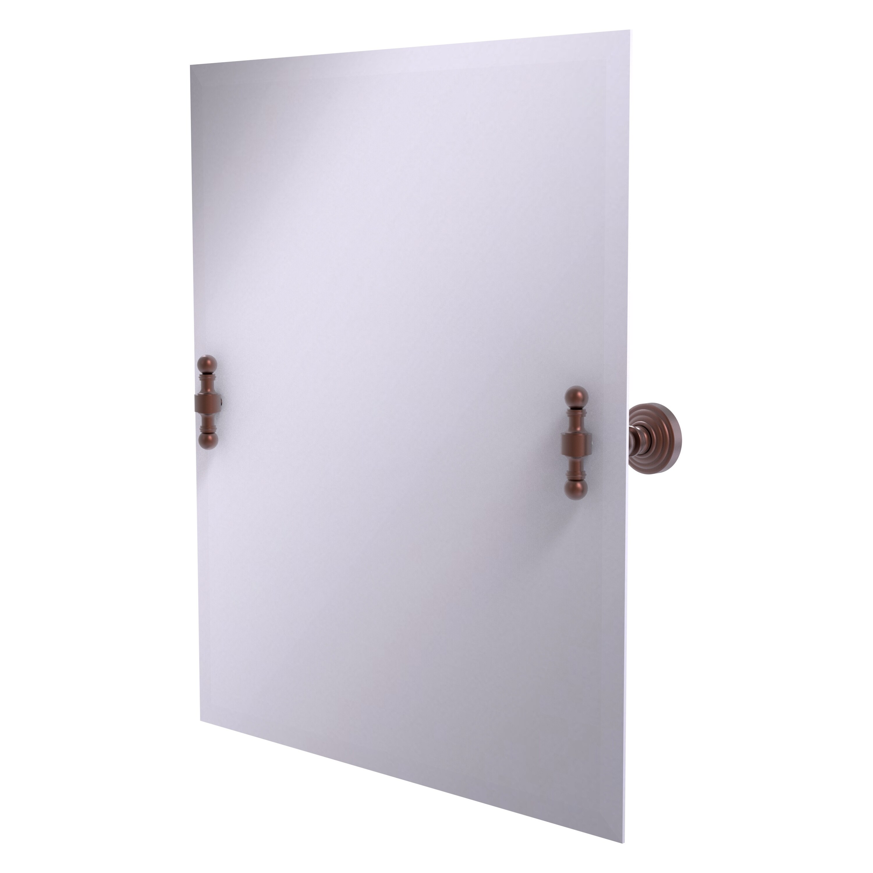 Allied Brass RW-92-CA Retro Wave 21-Inches x 26-Inches Beveled Frameless Rectangle Tilting Bathroom Vanity Mirror ( Antique Copper )
