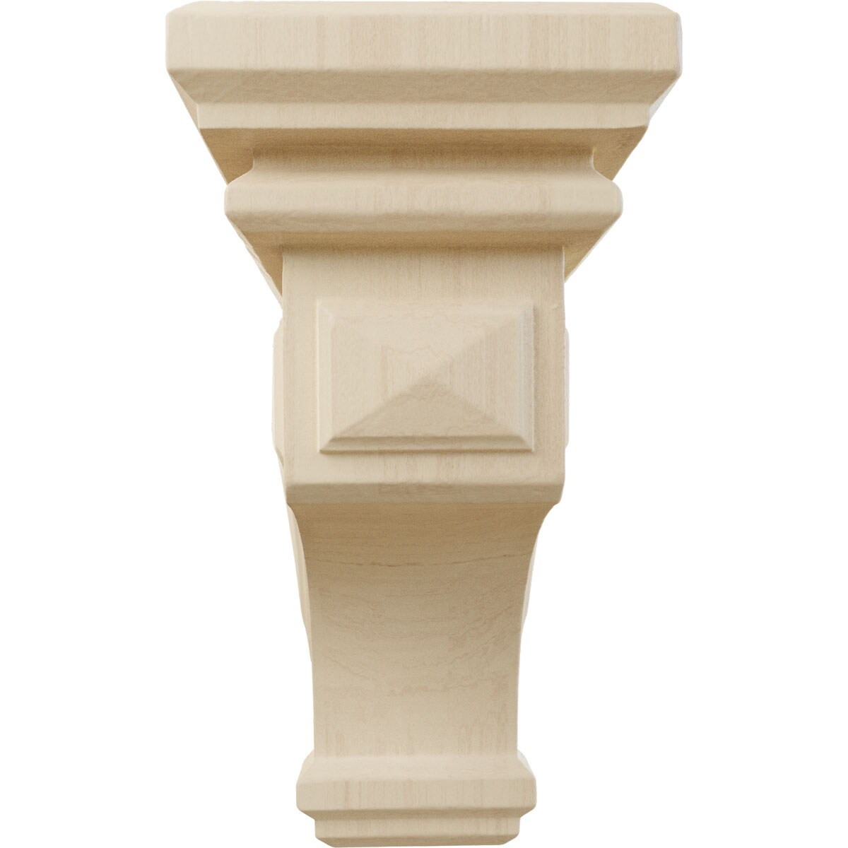 Small Natural Rubberwood Decorative Corbel, 4"W x 4.75"D x 8"H