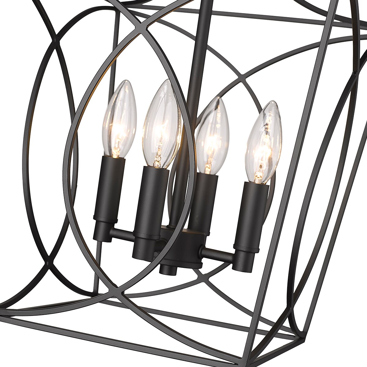 Millennium Lighting Tracy Matte Black Transitional Geometric Standard  Medium Pendant Light 4001-MB