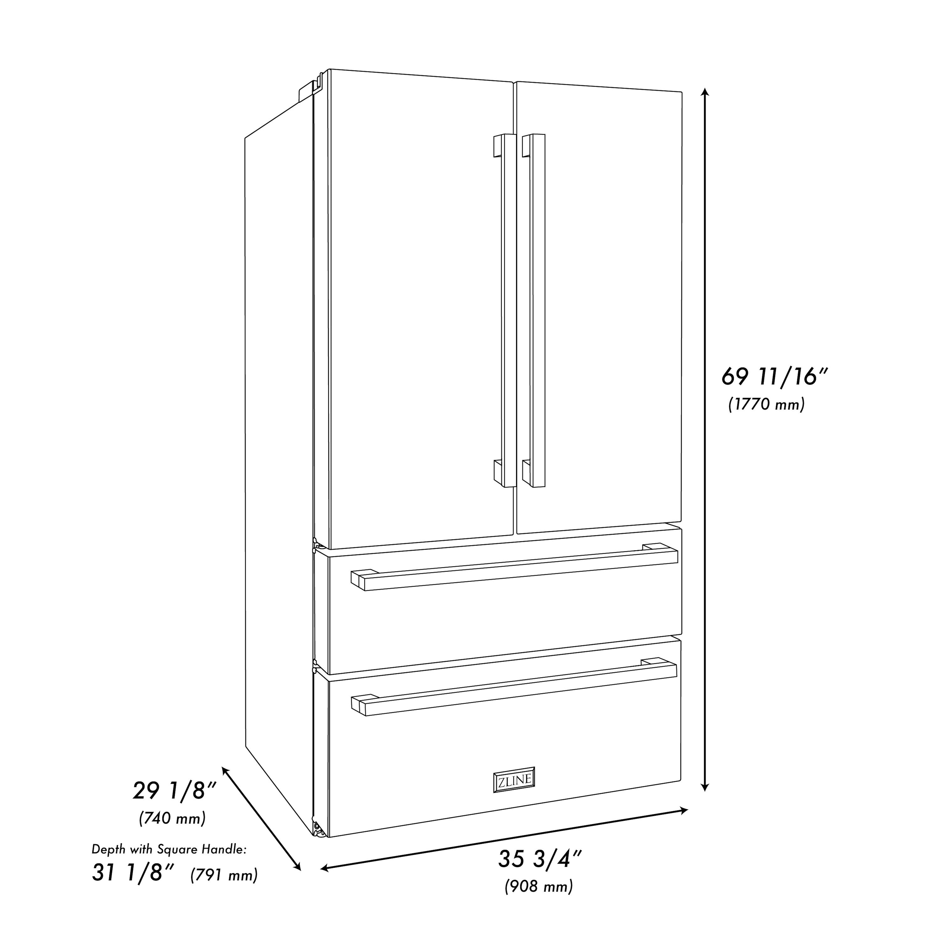 ZLINE KITCHEN & BATH RFMZ-36-BS-FG French-Door-Refrigerators - View #7