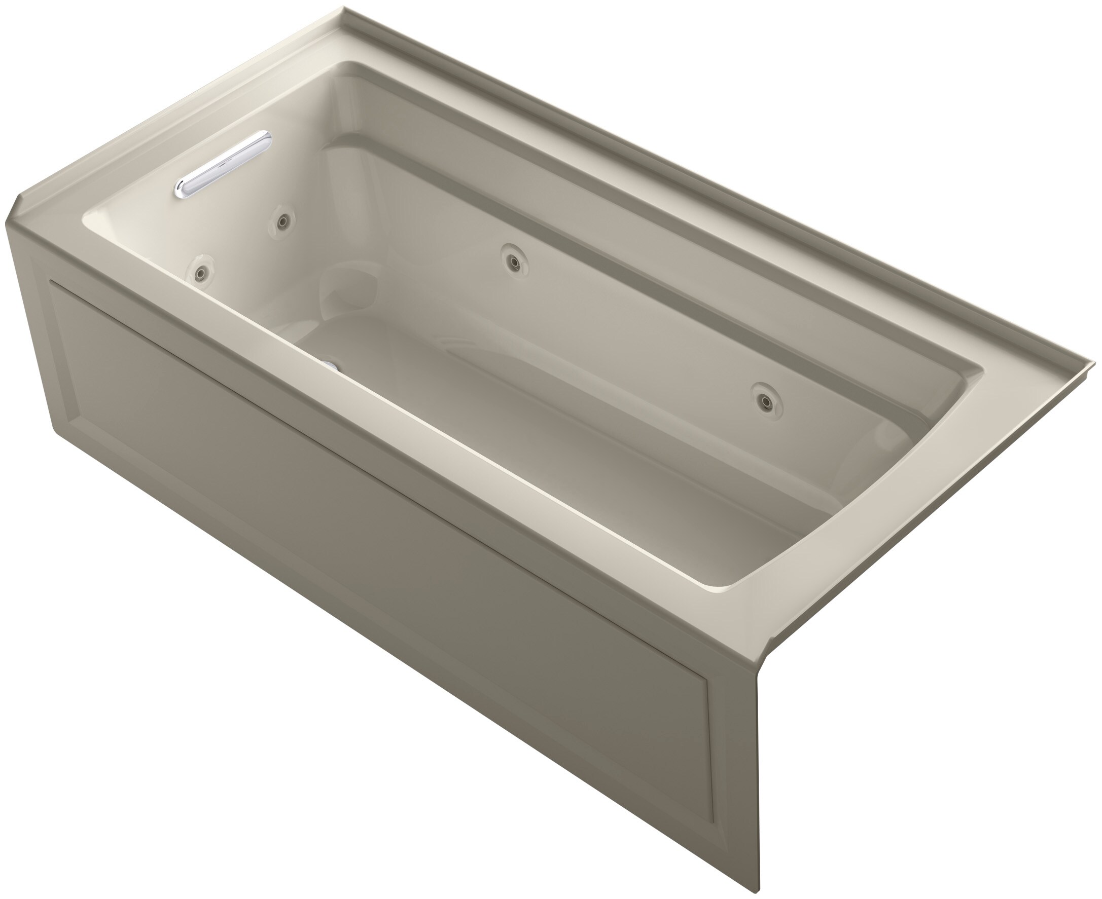 KOHLER 1949-LA-G9 Archer 32-in x 66-in Sandbar Acrylic Alcove Whirlpool Tub (Left Drain)