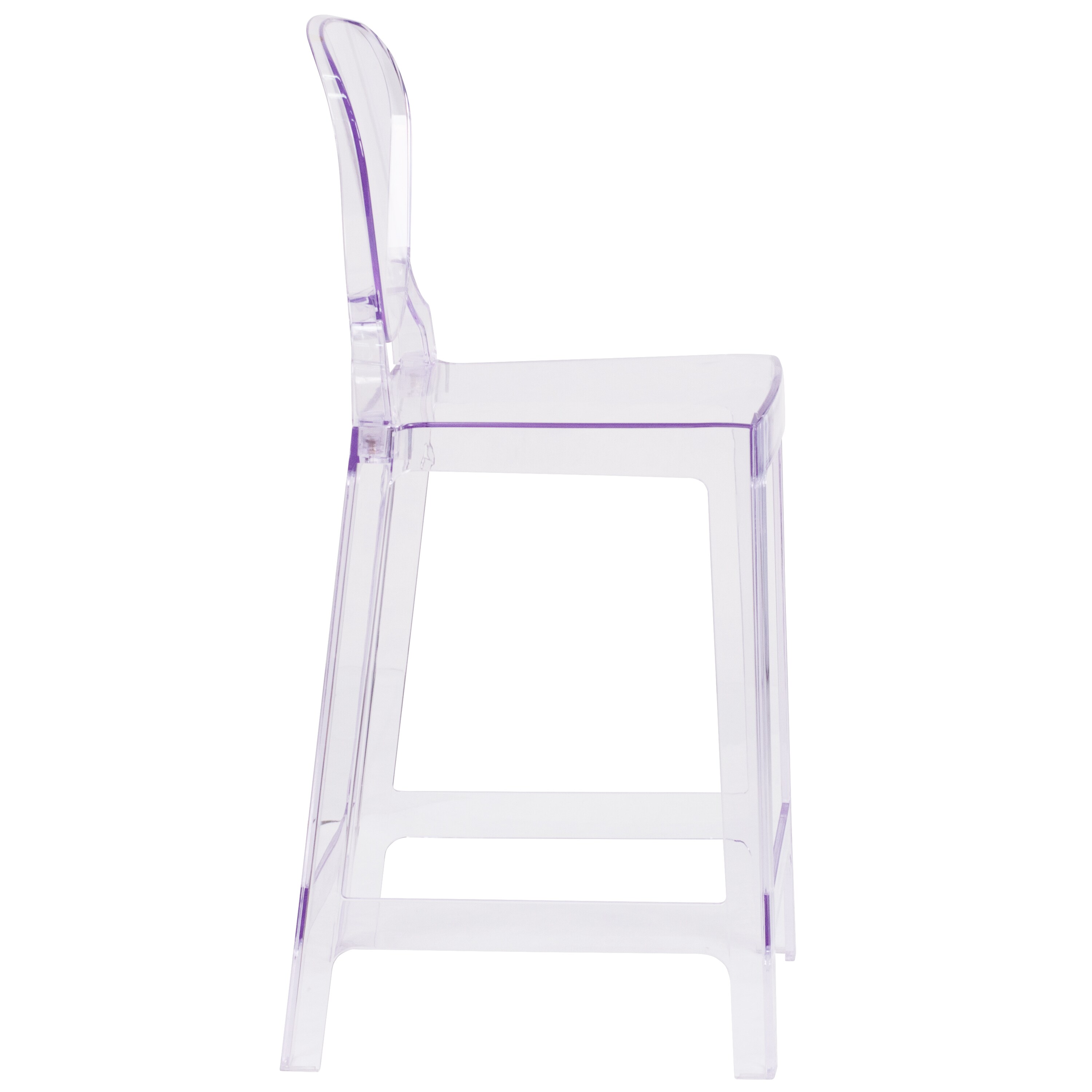 Clear Polycarbonate Ghost Counter Stool with Tear Back