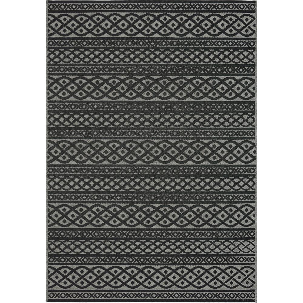 Allen Roth Ottolin 5 X 7 Charcoal Stripe Area Rug At Lowes Com   08401524 