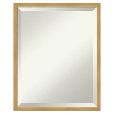 Amanti Art Polished Brass Gold Frame, Gold Framed Rectangular Bathroom Mirror