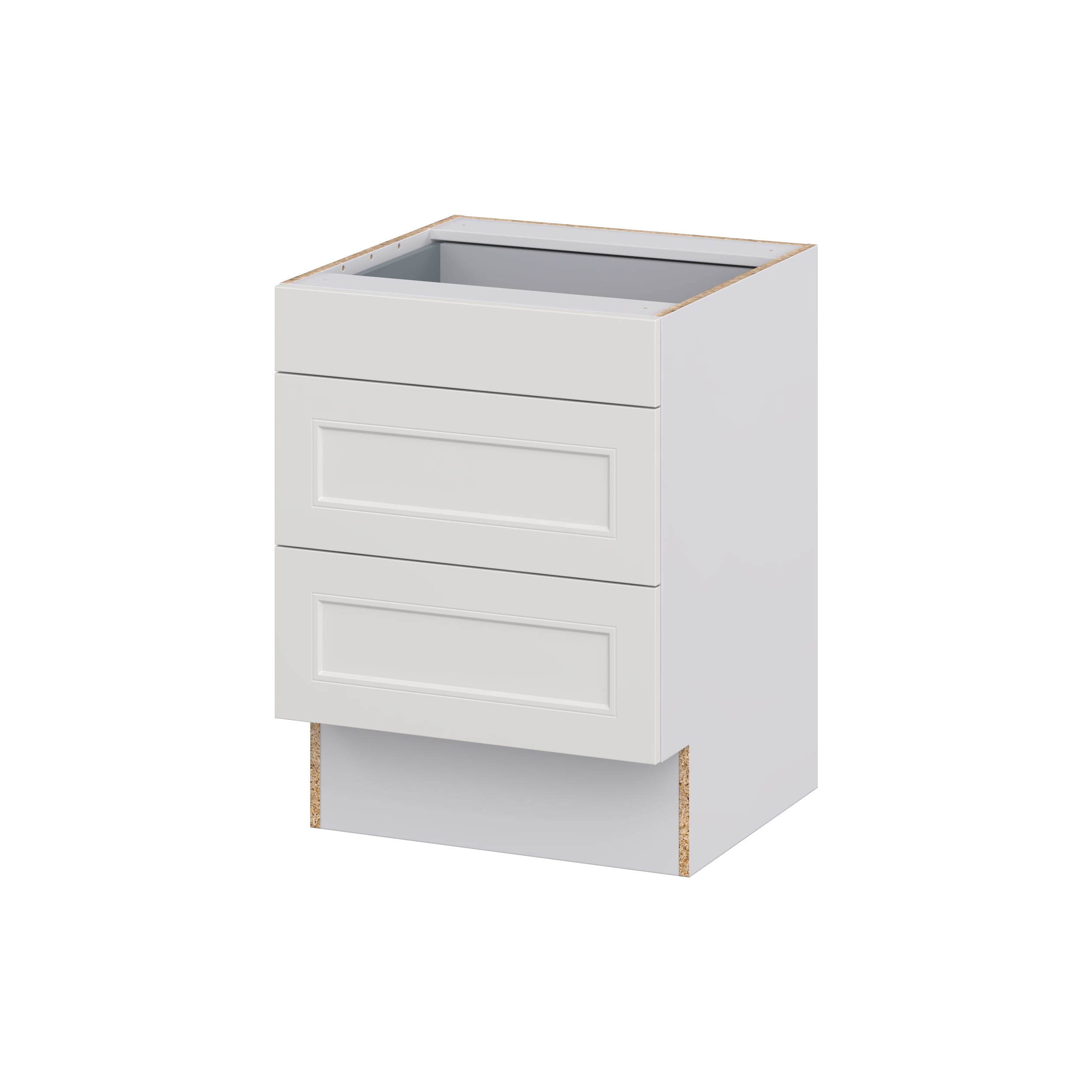 Hugo&Borg DSB3D24ADA-BE Belcourt 24-in W x 32.5-in H x 24-in D Painted Light Gray 3 -Drawers Drawer Base Fully assembled Cabinet ( Recessed panel Shaker )