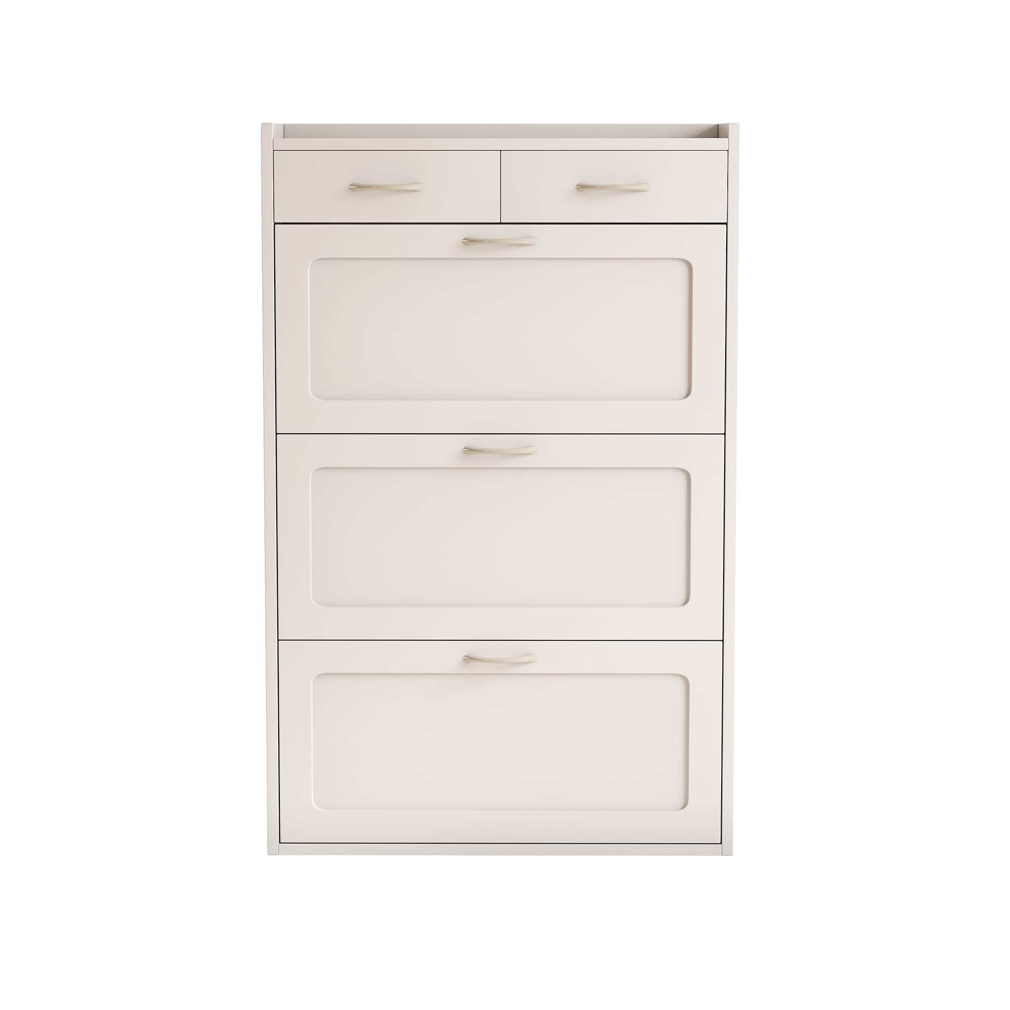 Bybafun YD2700074 49.2-in H 3 Tier 14 pair White MDF Shoe cabinet