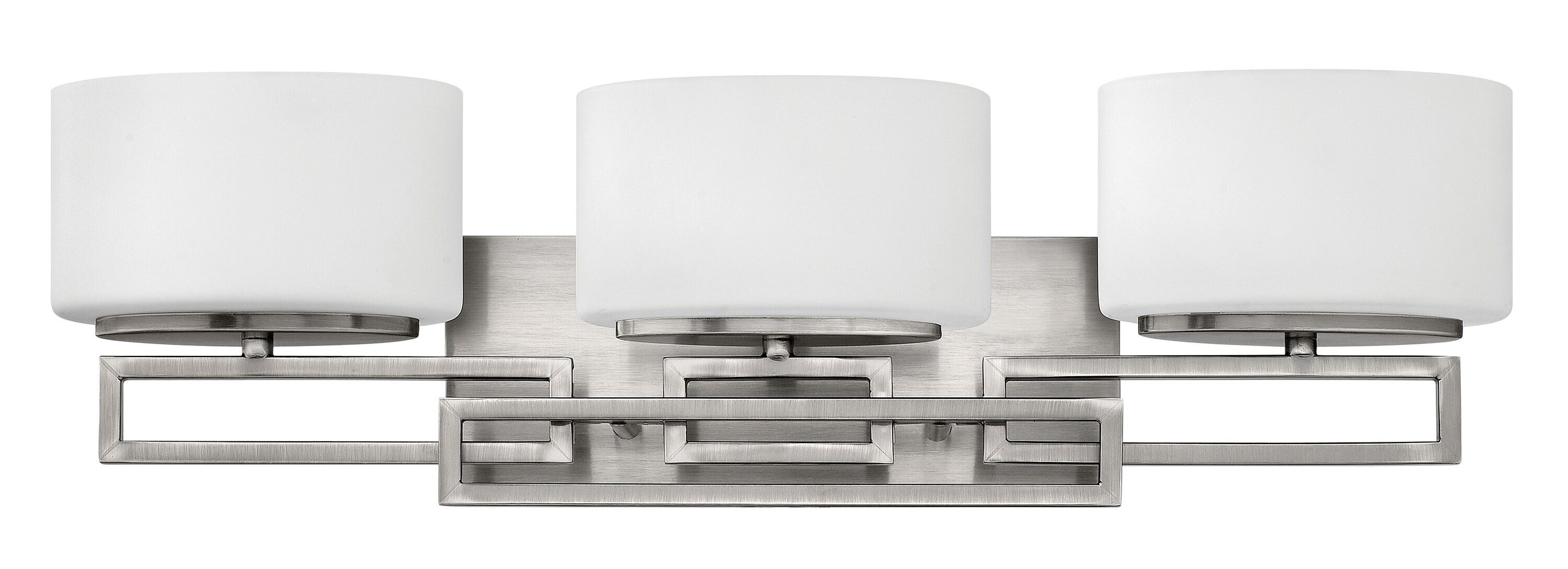 Lanza Antique Nickel 3-Light LED Bath Vanity with Etched Opal Shade