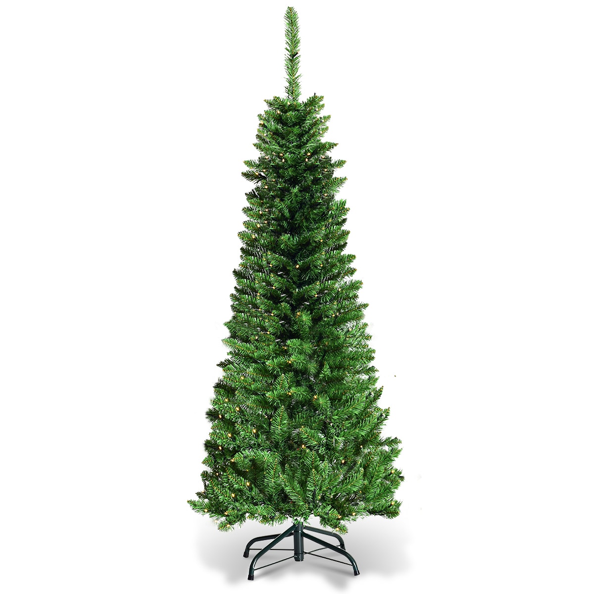 Costway CM22070 4.5-ft Pre-lit Pencil Artificial Christmas Tree with White LED Lights