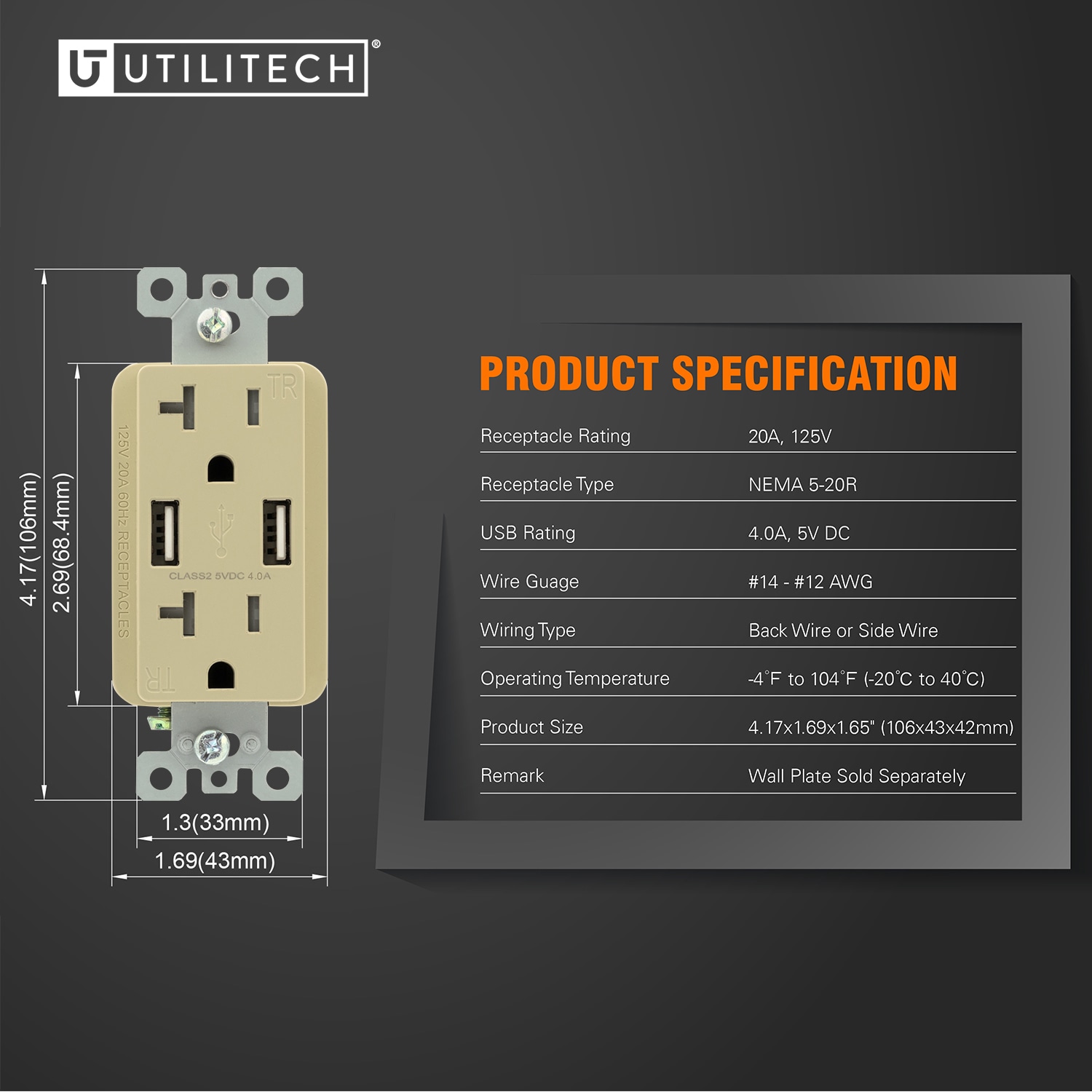 Utilitech R1620D40-IV2 receptacles - View #6