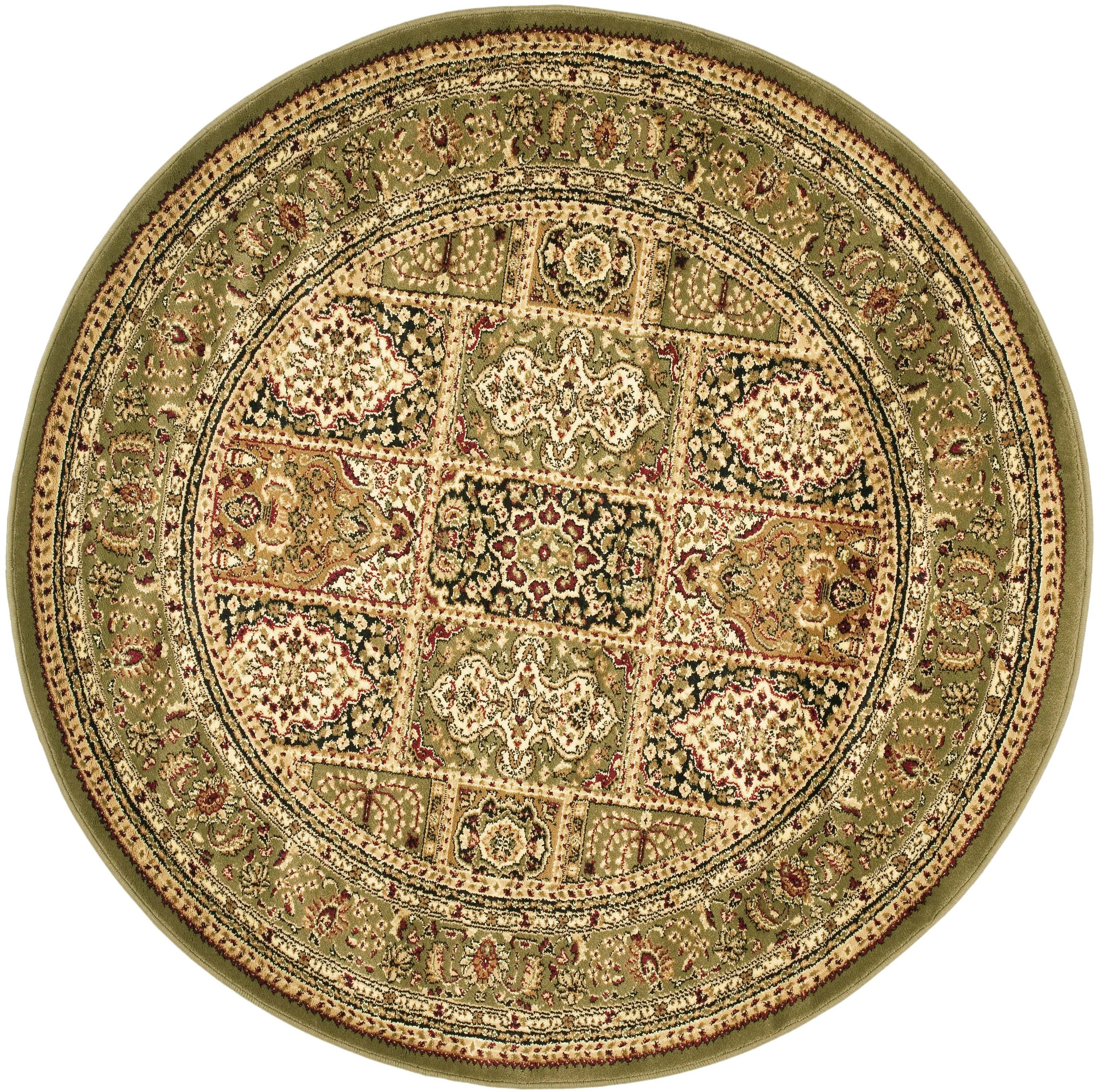 Safavieh LNH217A-8R Lyndhurst Bolero 8 x 8 (ft) Loomed Polypropylene Multi/Green Round Indoor Floral/Botanical Oriental Area rug