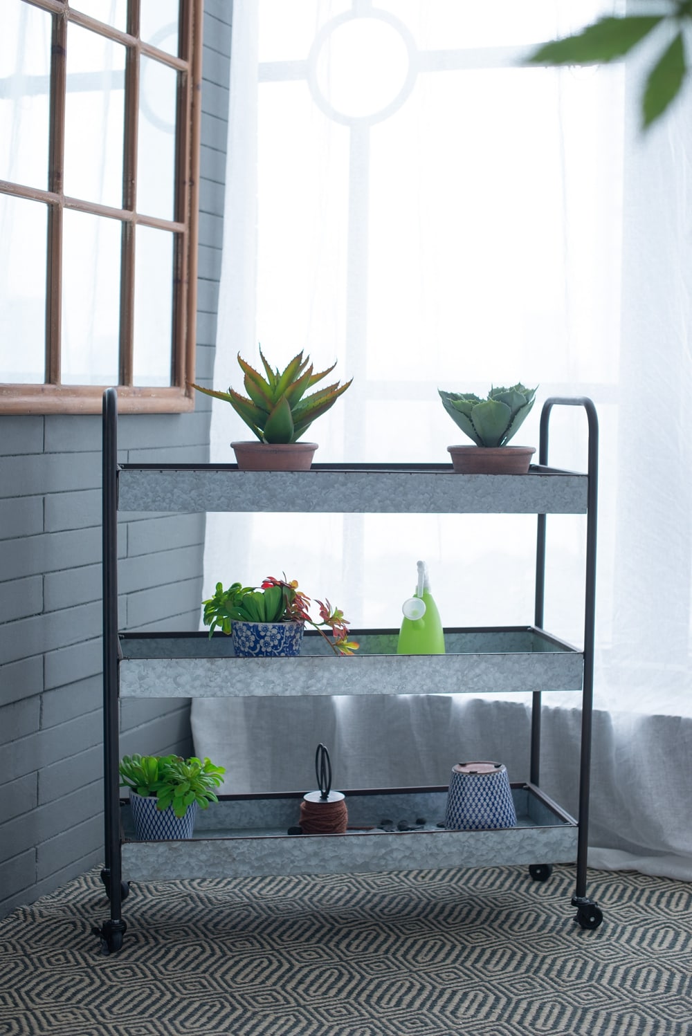 Tinyhomie 35x 12.5 x40 inch Homestead Galvanized Shelf Display 3 tier