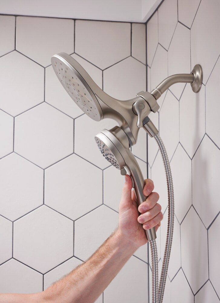 Nickel Multi-Head Handheld Rain Shower with Pulse Function