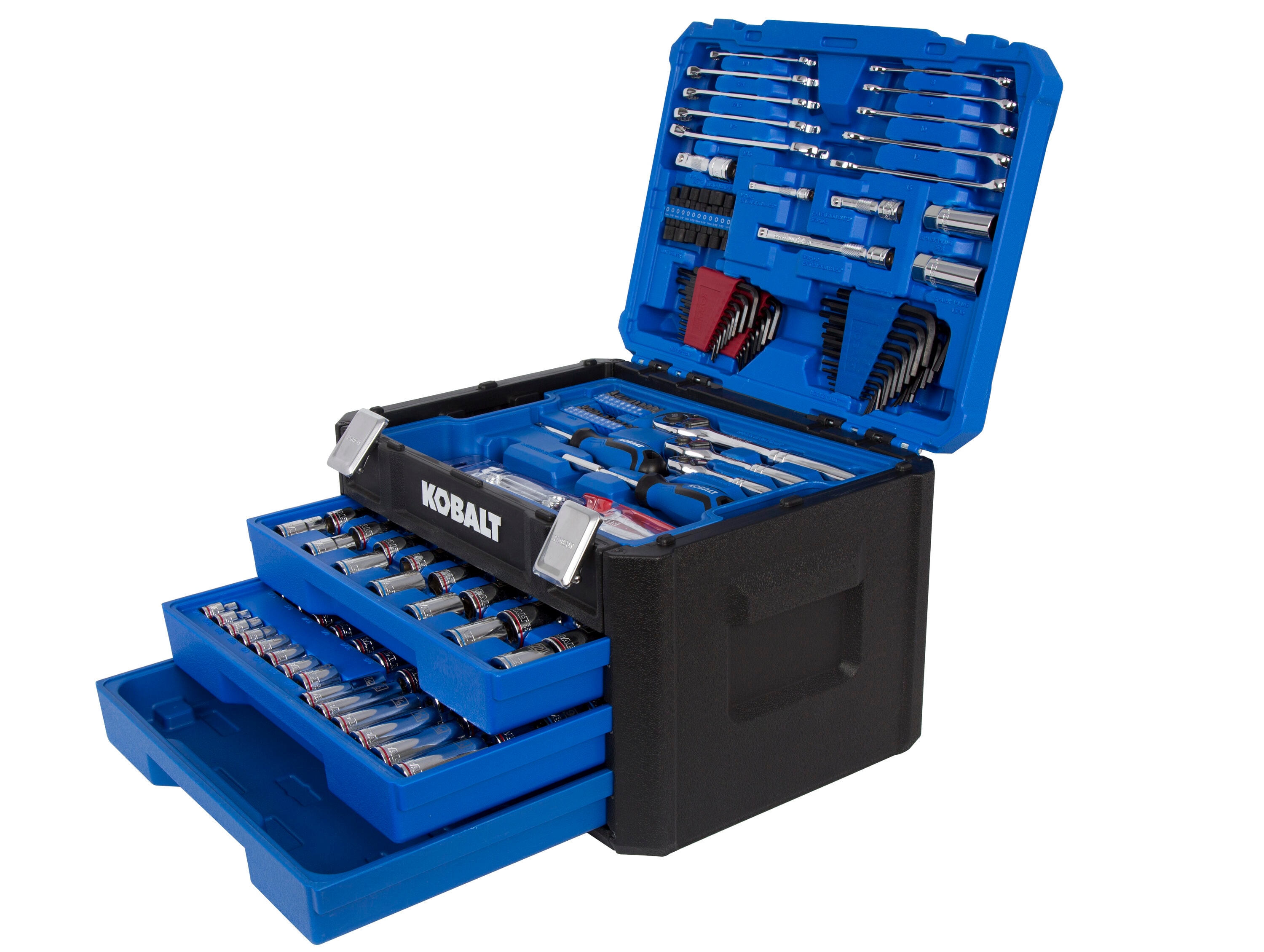 Kobalt 227-Piece Standard (SAE) and Metric Polished Chrome Mechanics Tool  Set with Hard Case in the Mechanics Tool Sets department at