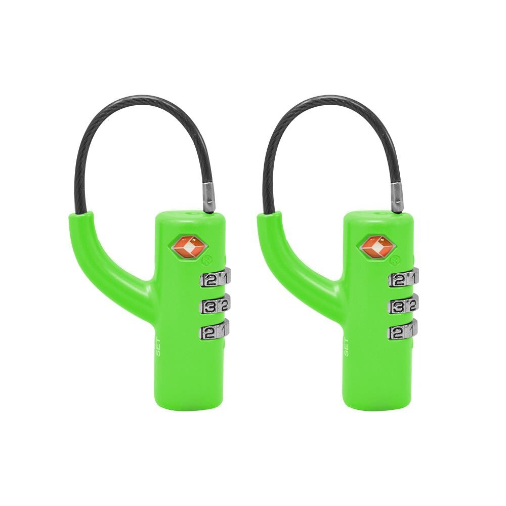 Power By GoGreen ZTR1160GN-2 Multi-pack Combination Padlock, 1/2-in Wide x 1-in Shackle, TSA Accepted (2-Pack)