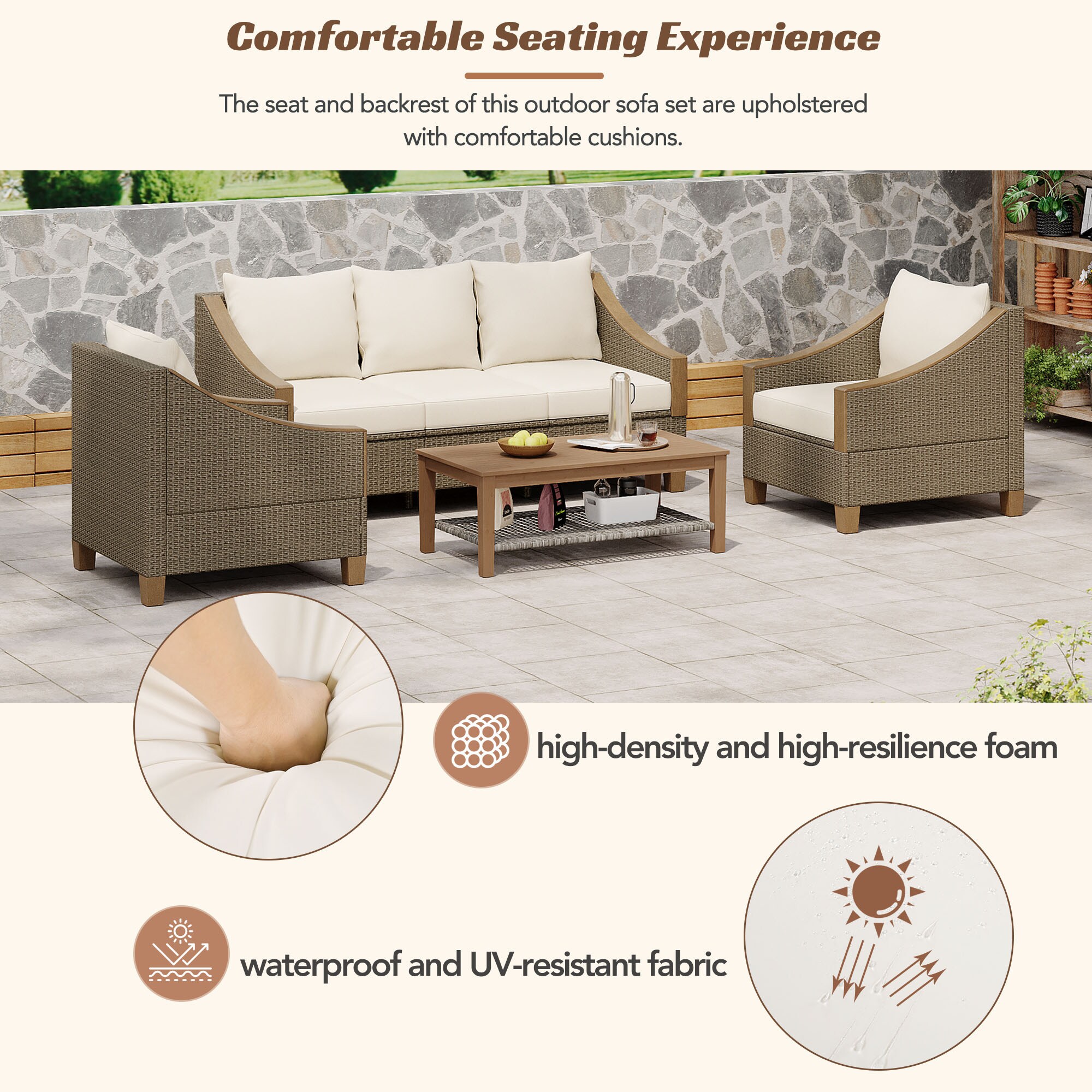 CASAINC CN-WFQ09-BR-RD Patio-Conversation-Sets - View #7