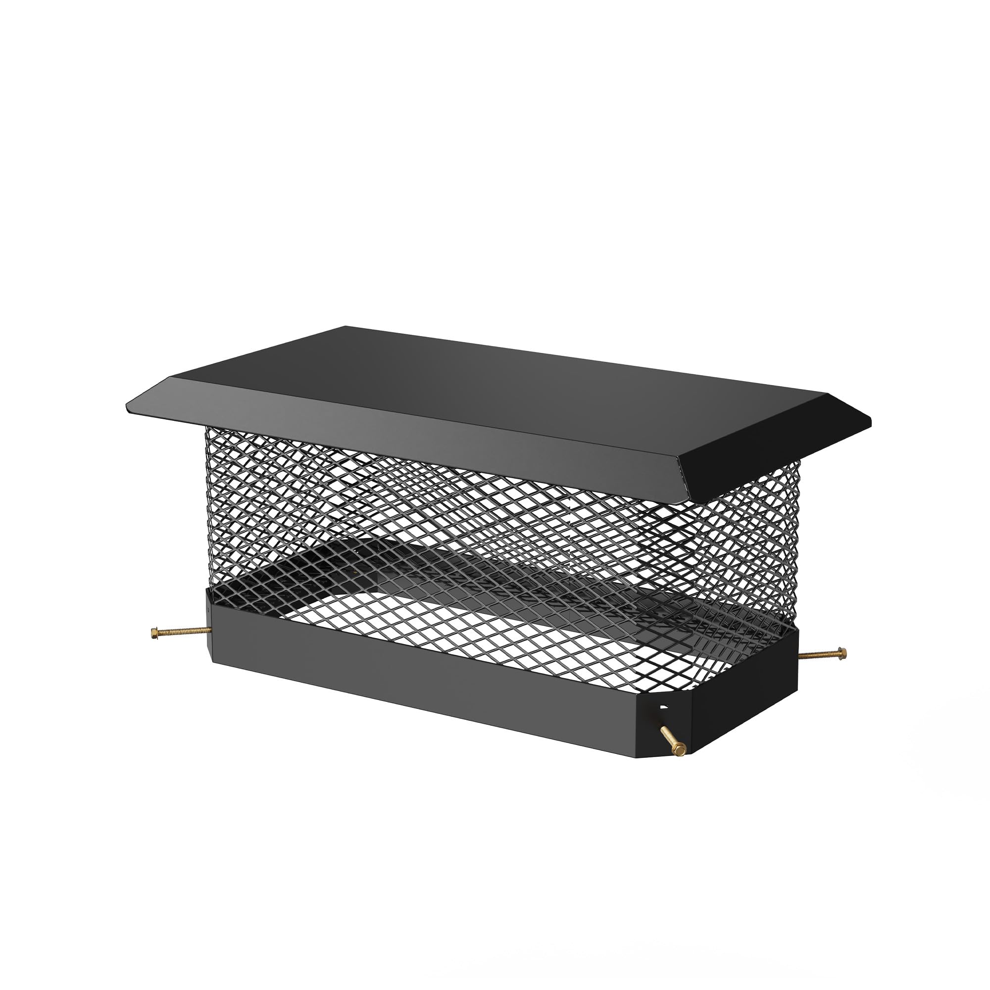 Aoile 9x18 Bolt On Chimney Cap Galvanized Steel Chimney Cover with Mesh Screen Black
