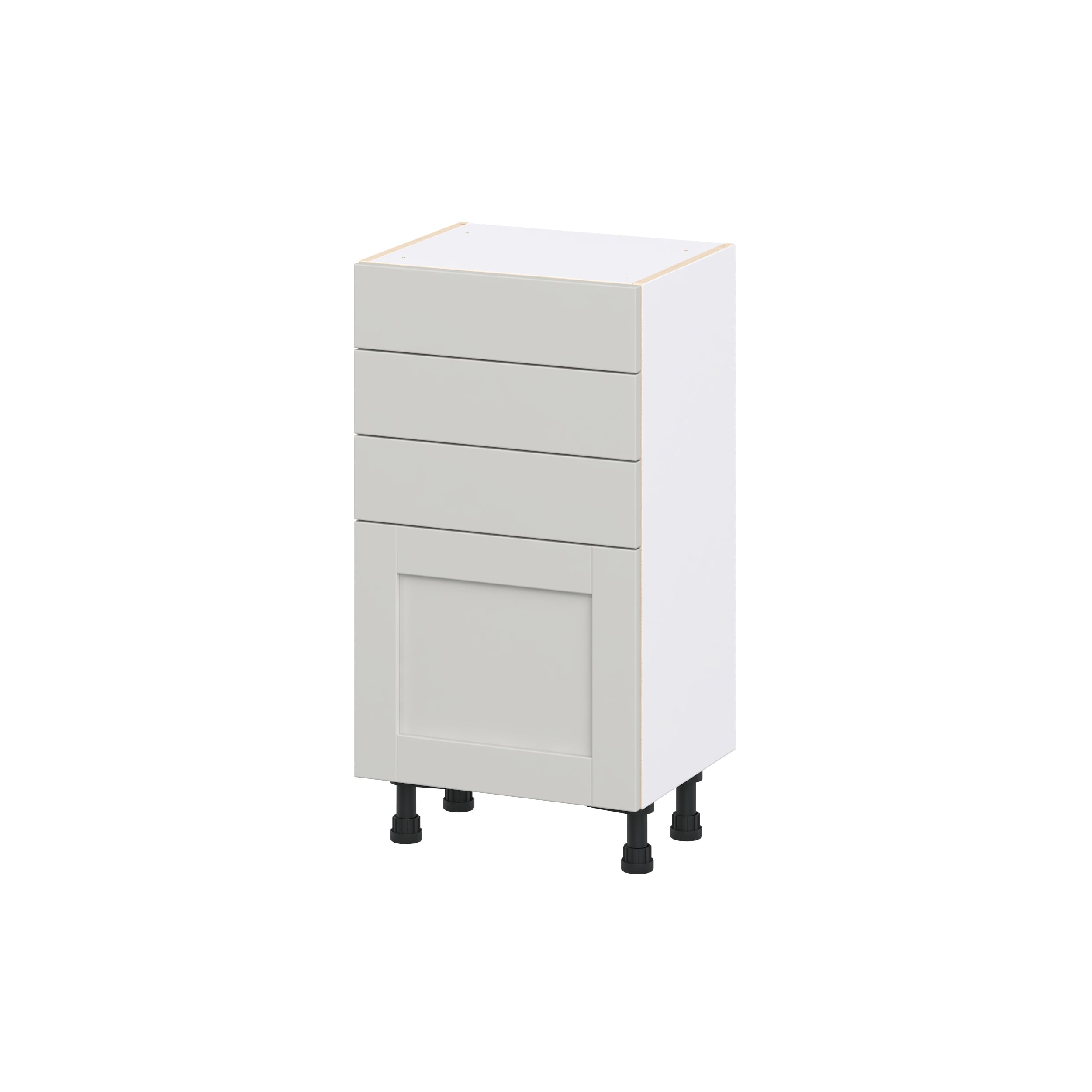 Hugo&Borg DSB1814C(L/R)-CH Charlesberg 18-in W x 34.5-in H x 14.75-in D Light Gray 3 -Drawers Base Fully assembled Cabinet Flat Panel Shaker