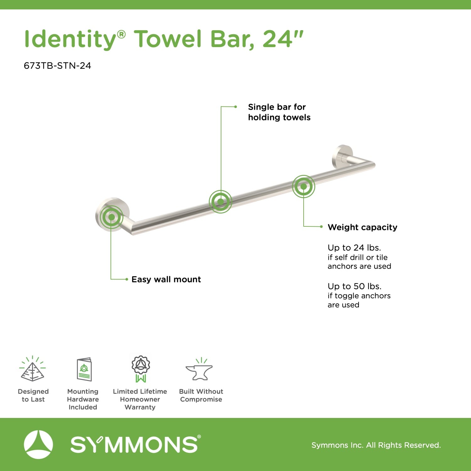 Symmons 673TB-STN-24 d060350 - View #3