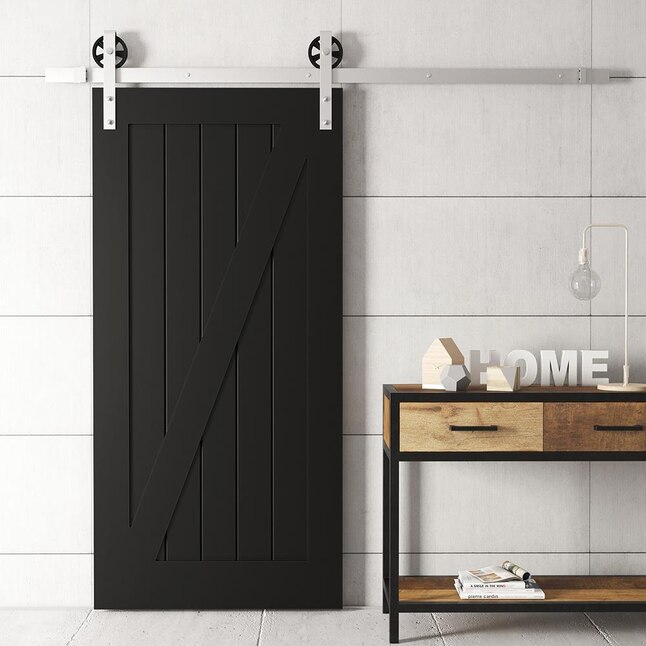 Urban Woodcraft 40-in x 83-in Painted Espresso Z-frame Prefinished Pine MDF Single Barn Door (Hardware Included) Urban Woodcraft 40-in x 83-in Painted Espresso Z-frame Prefinished Pine MDF Single Barn Door (Hardware Included)