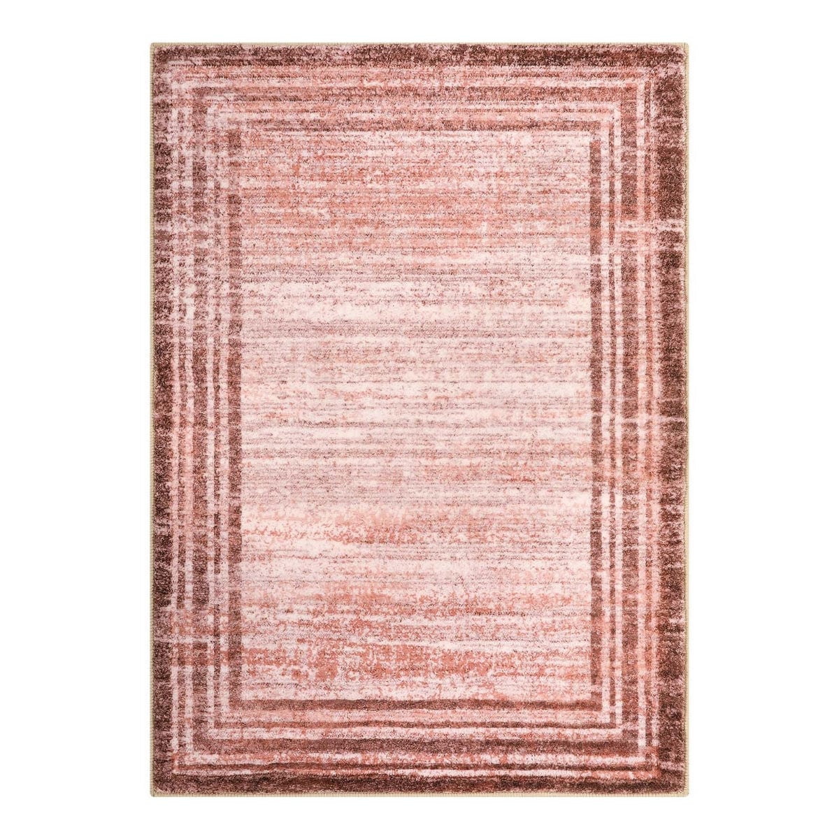 Lahome AR-DYR-066-R1 5 x 7 (ft) Red Loop Border Gradient Style Short Pile Velvet Rectangular Indoor Area Rug