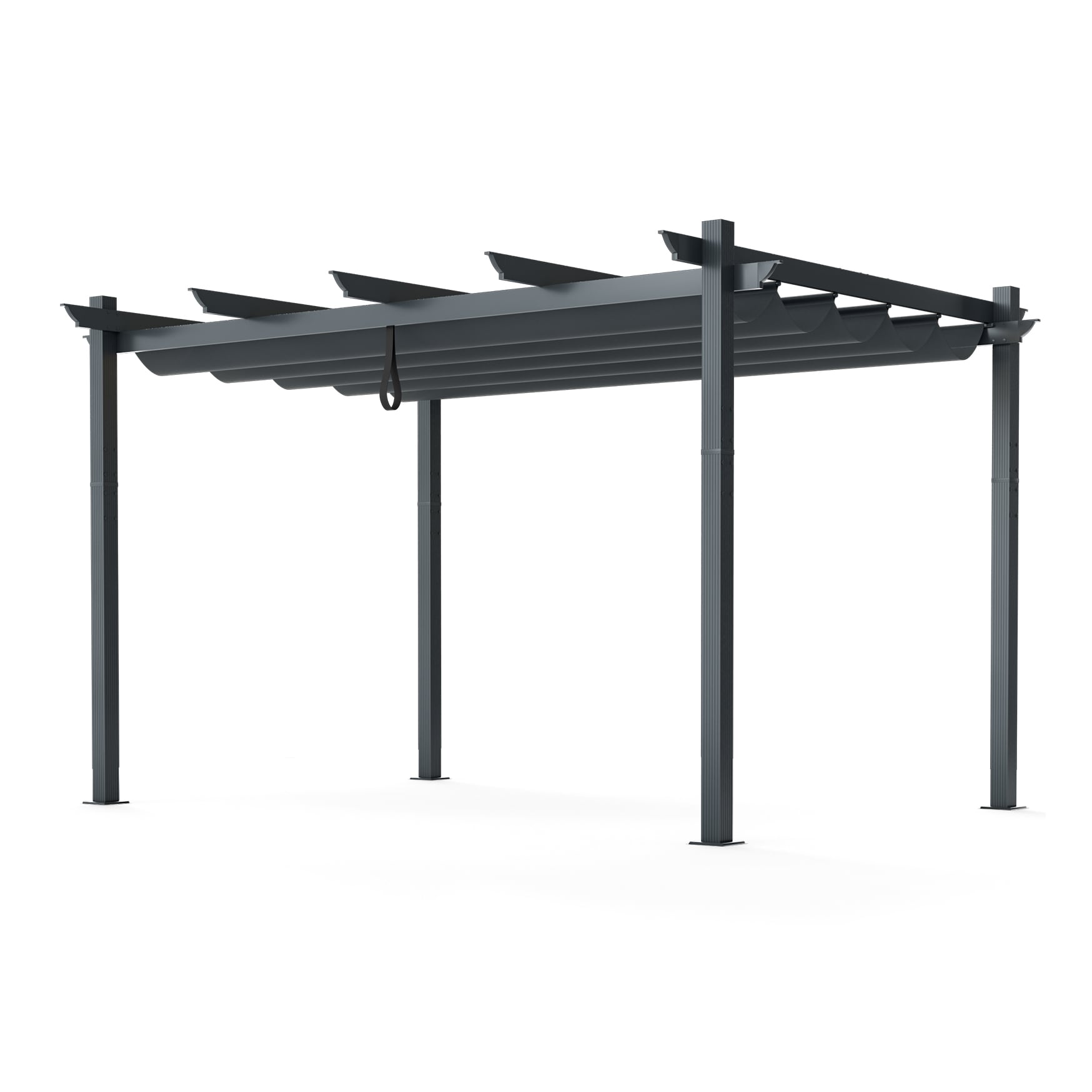 WELLFOR TDJ10911GR 10-ft W x 13-ft L x 8-ft H Metal Freestanding Pergola with Canopy