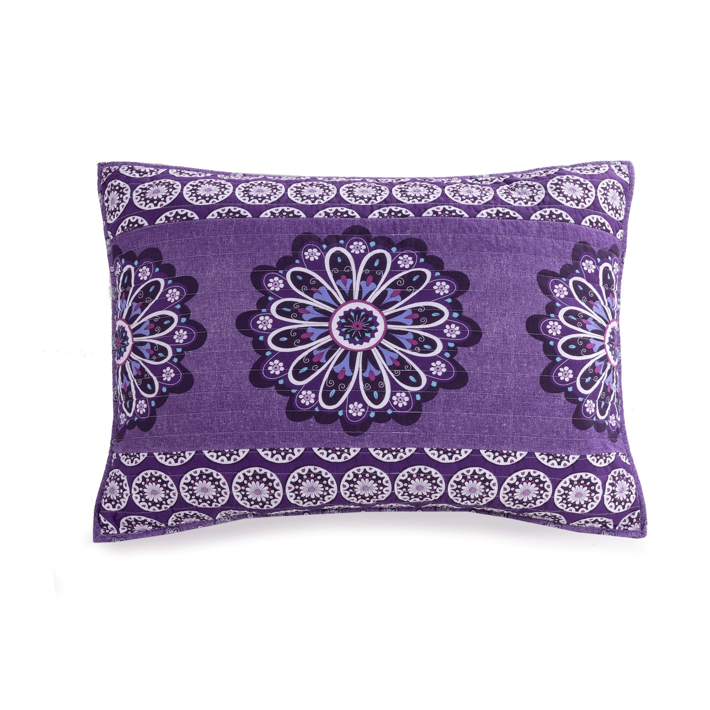 Tranquil Medallion Purple Quilt deals Set, Full - Queen