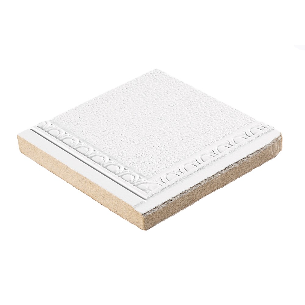 Armstrong Ceilings Scalloped White Mineral Fiber Drop Ceiling Tile Sample
