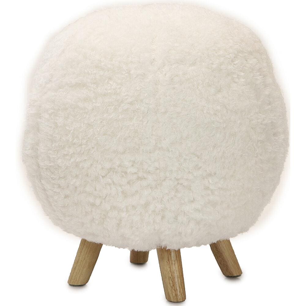 Critter Sitters CSPOUFOTT-WHT 19.000-Inches White Upholstered Kids Accent Chair