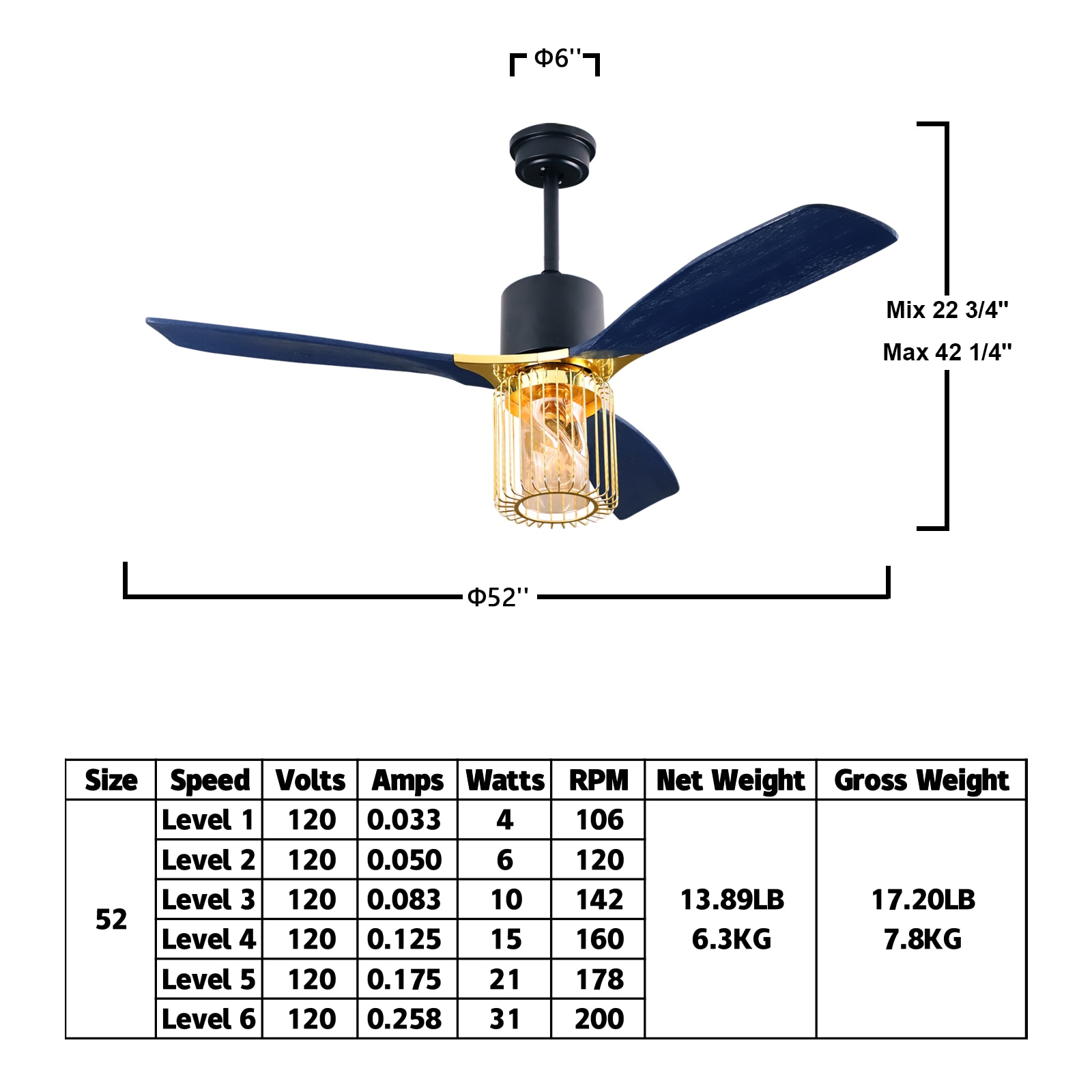 ExBrite LWYFZPFL5206B Ceiling-Fans - View #5