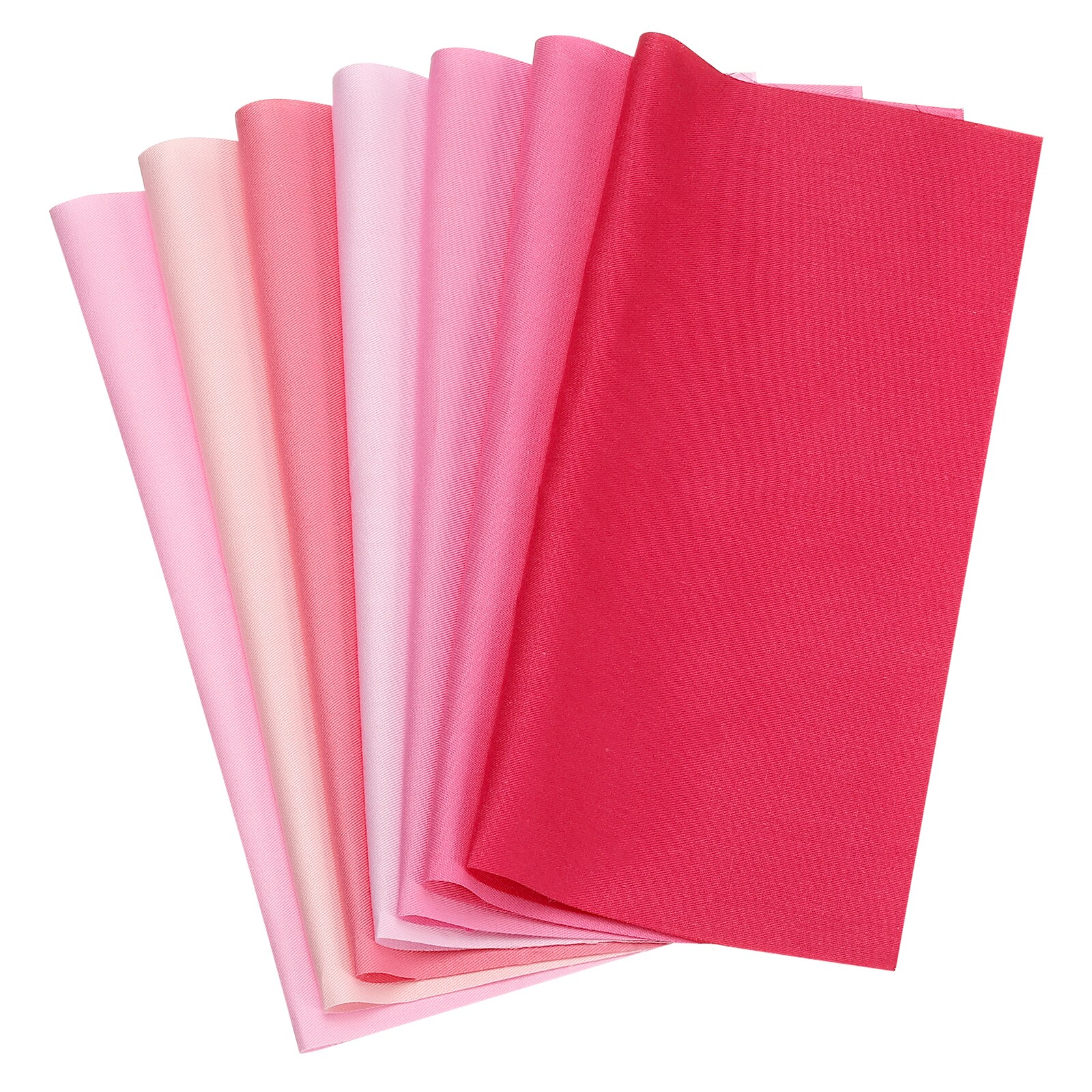 PATIKIL Cotton Fabric Bundles 7pcs 20 x 20 Inch Fat Quarter Solid Color Precut Fabric Squares for Sewing Patchwork Quilting DIY Crafts Pink