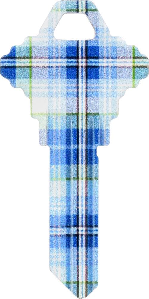 Hillman 448461 Plaid Decorative Key Brass House/Entry Key Blank