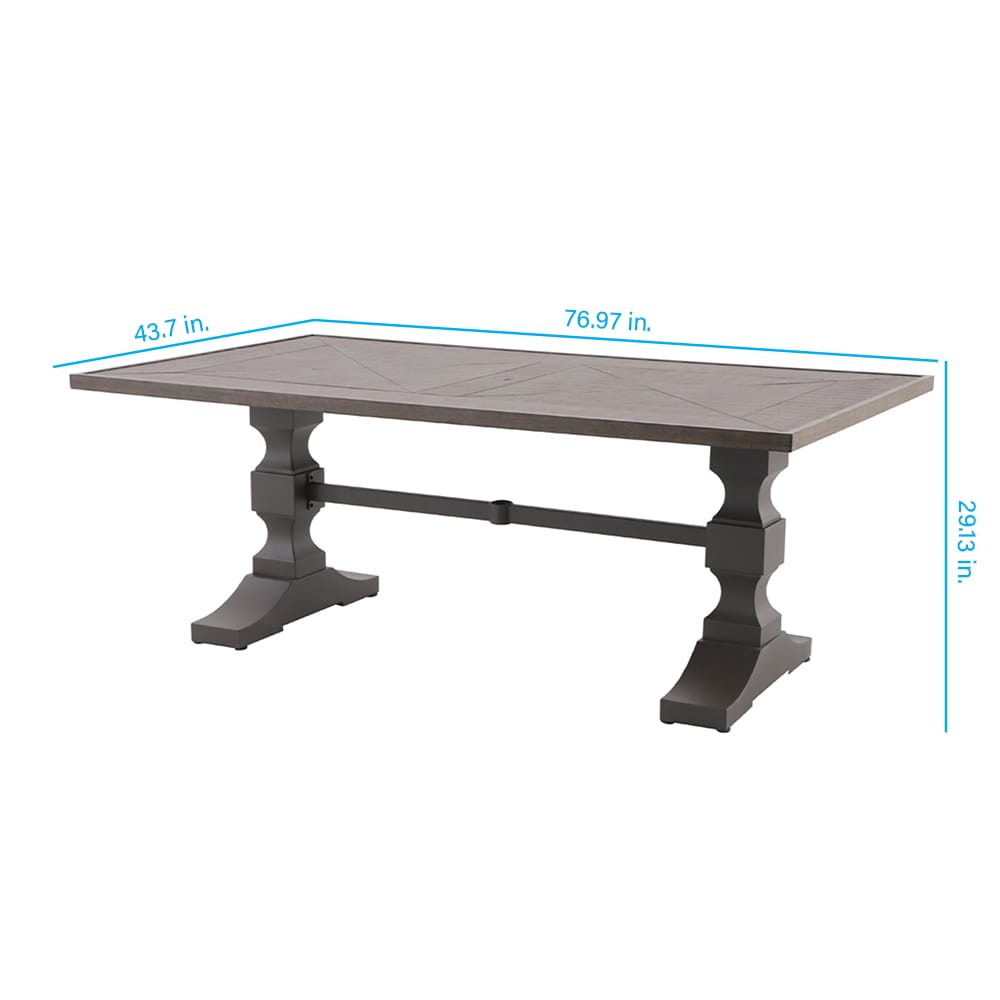allen + roth Maitland Rectangle Outdoor Dining Table 43.7-in W x 76.97 ...