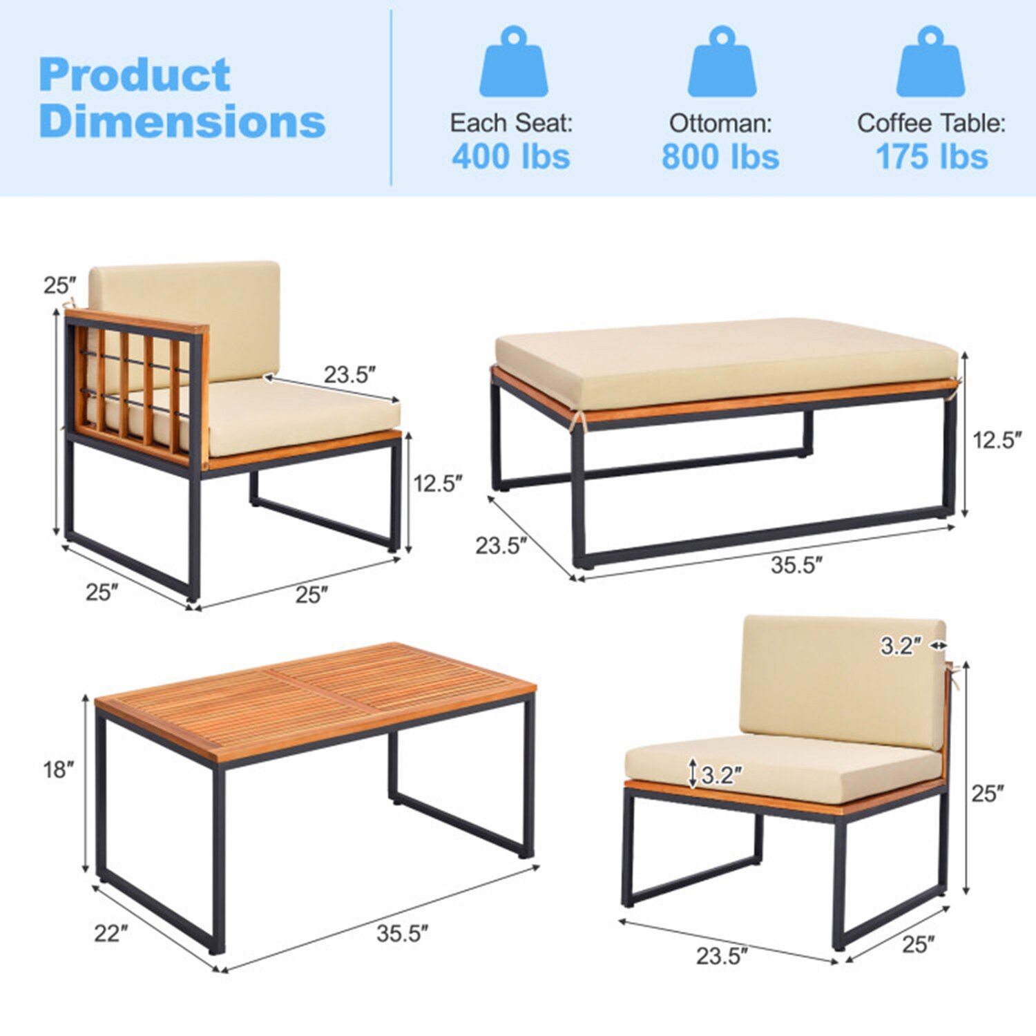 Mondawe 70GR-HY Patio-Conversation-Sets - View #9