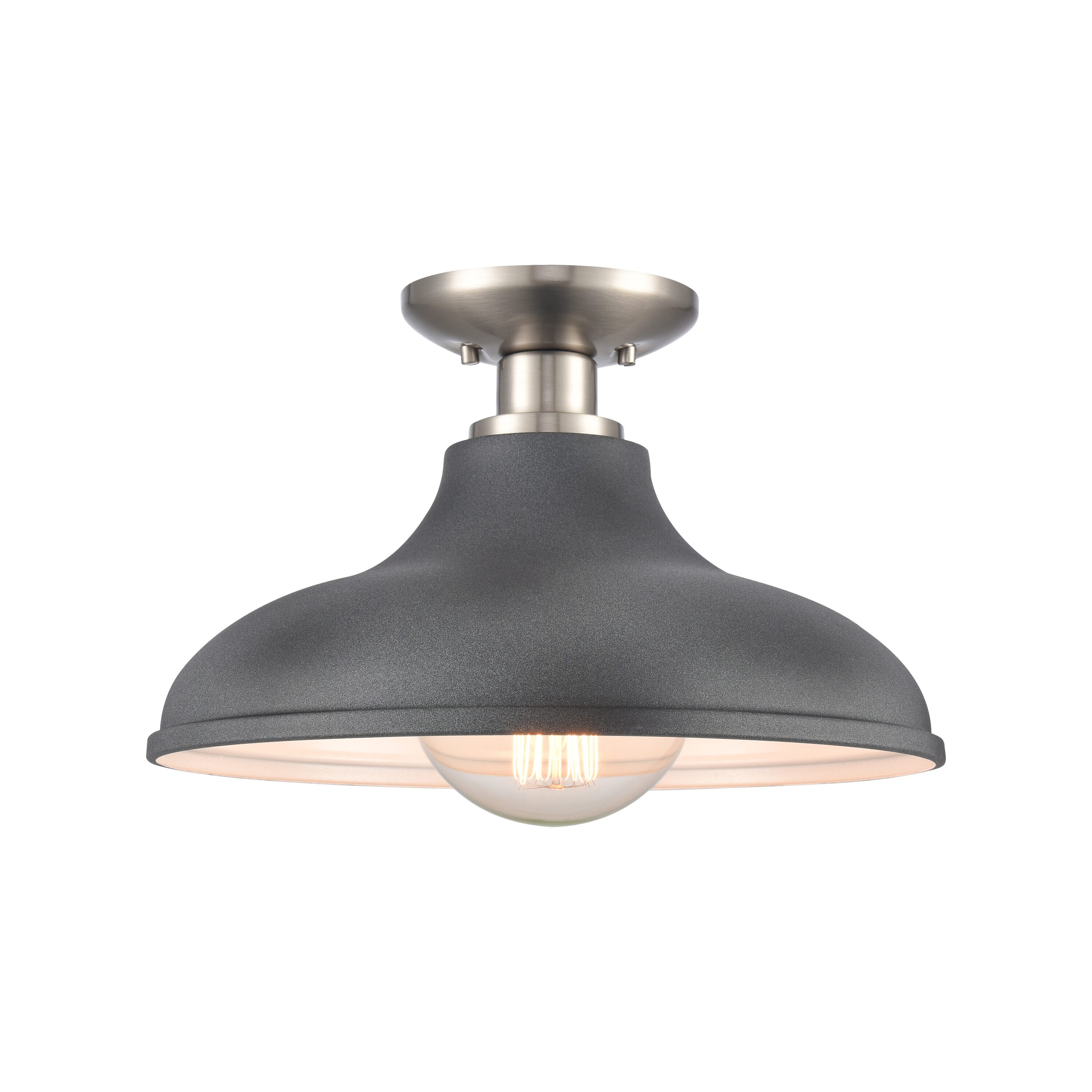 Westmore by ELK Lighting LW-202302010162 Central 1 -Light 13-in Brushed Nickel Semi Flush Mount Light