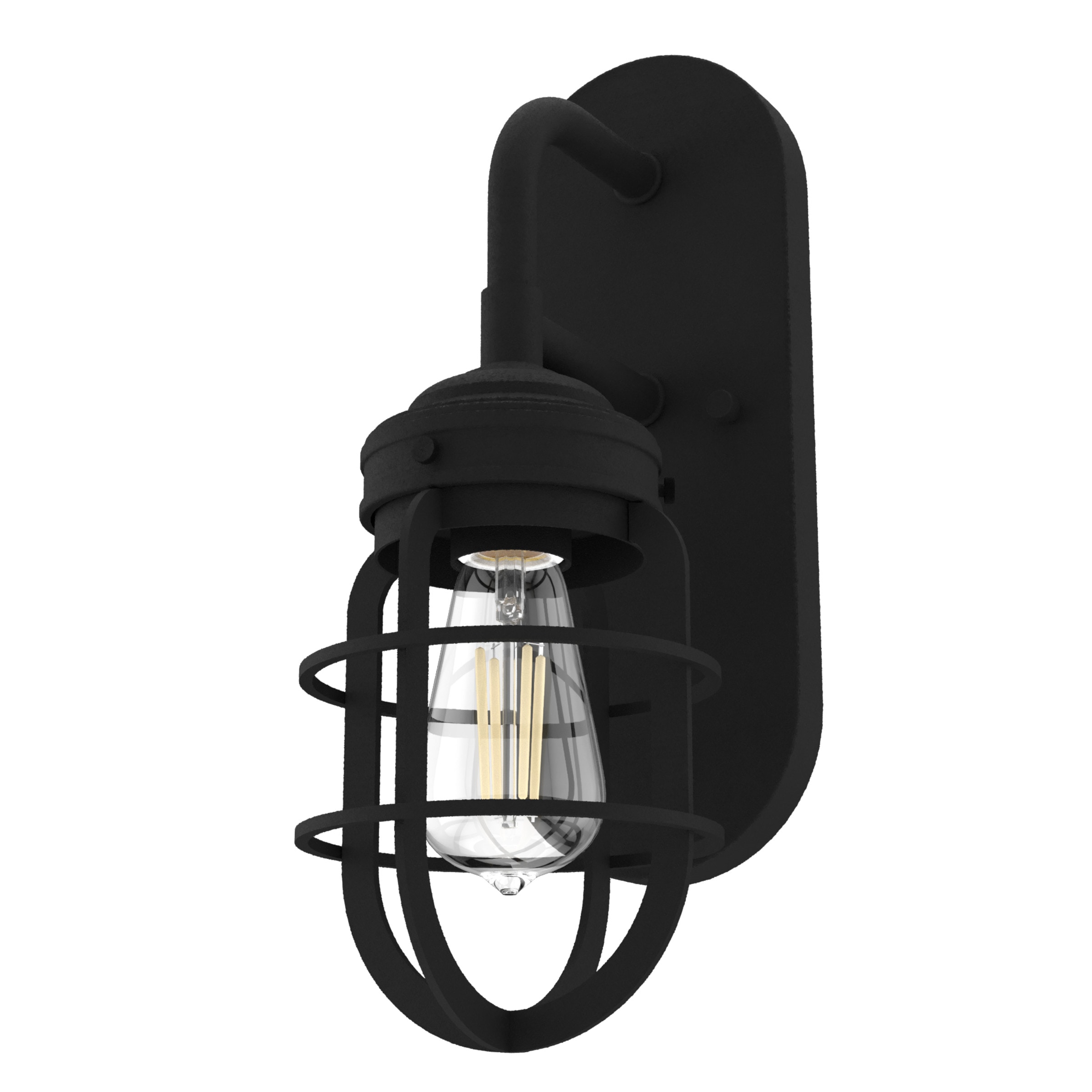 Hunter 19668 Starklake 1 -Light Matte Black Industrial