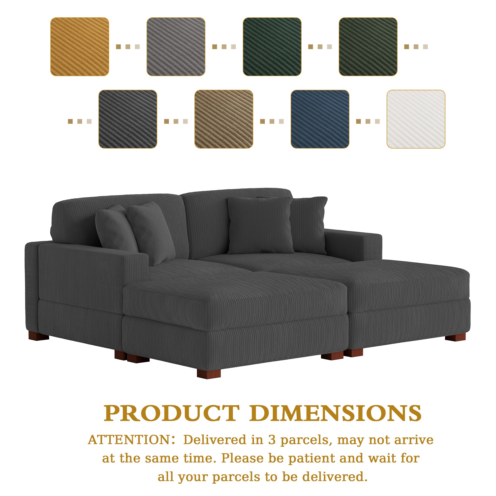 Dreamsidea CS7-GRY-L-R-OTX2 Sofas-Loveseats - View #11